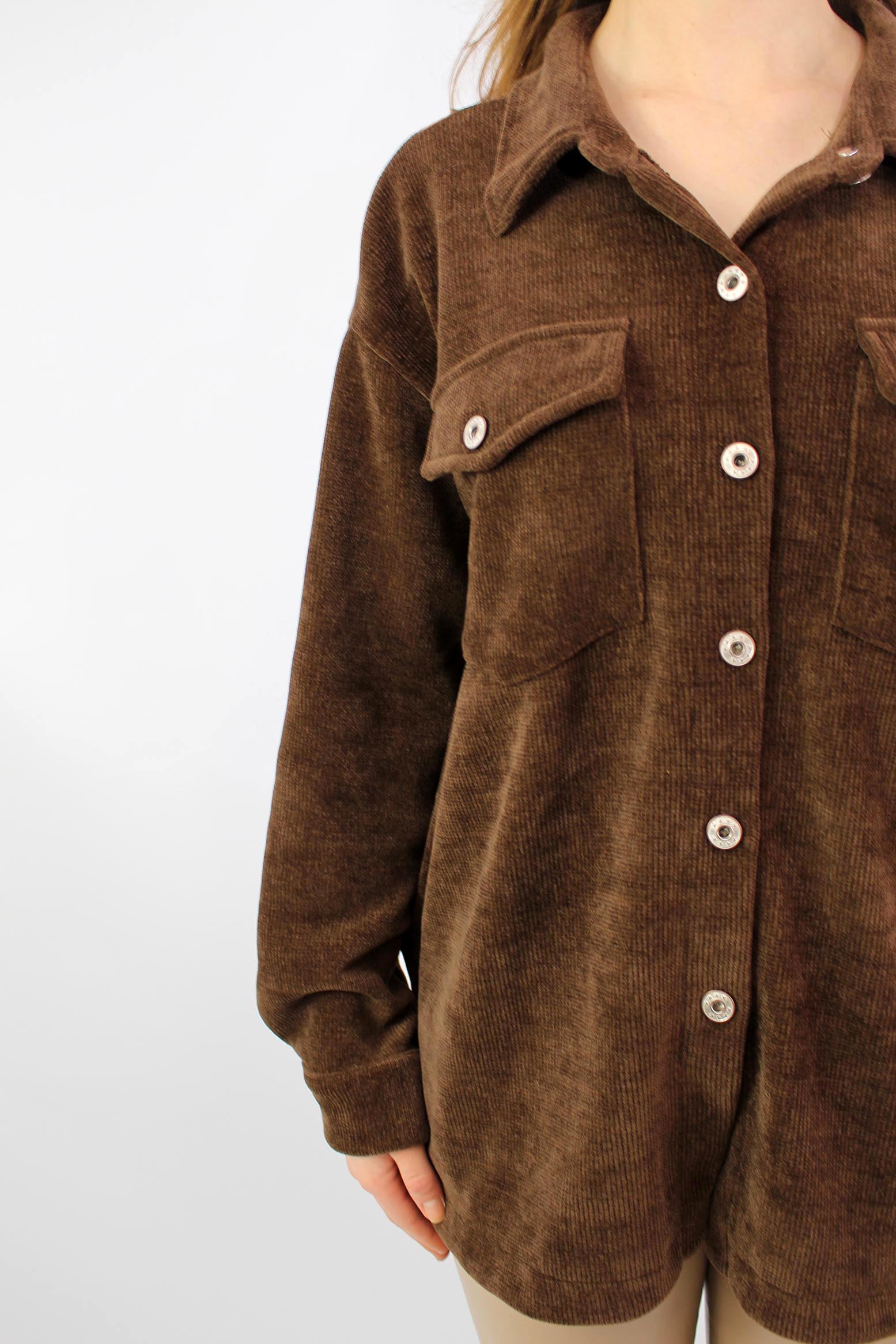 Cordbluse "Pisa" - Braun