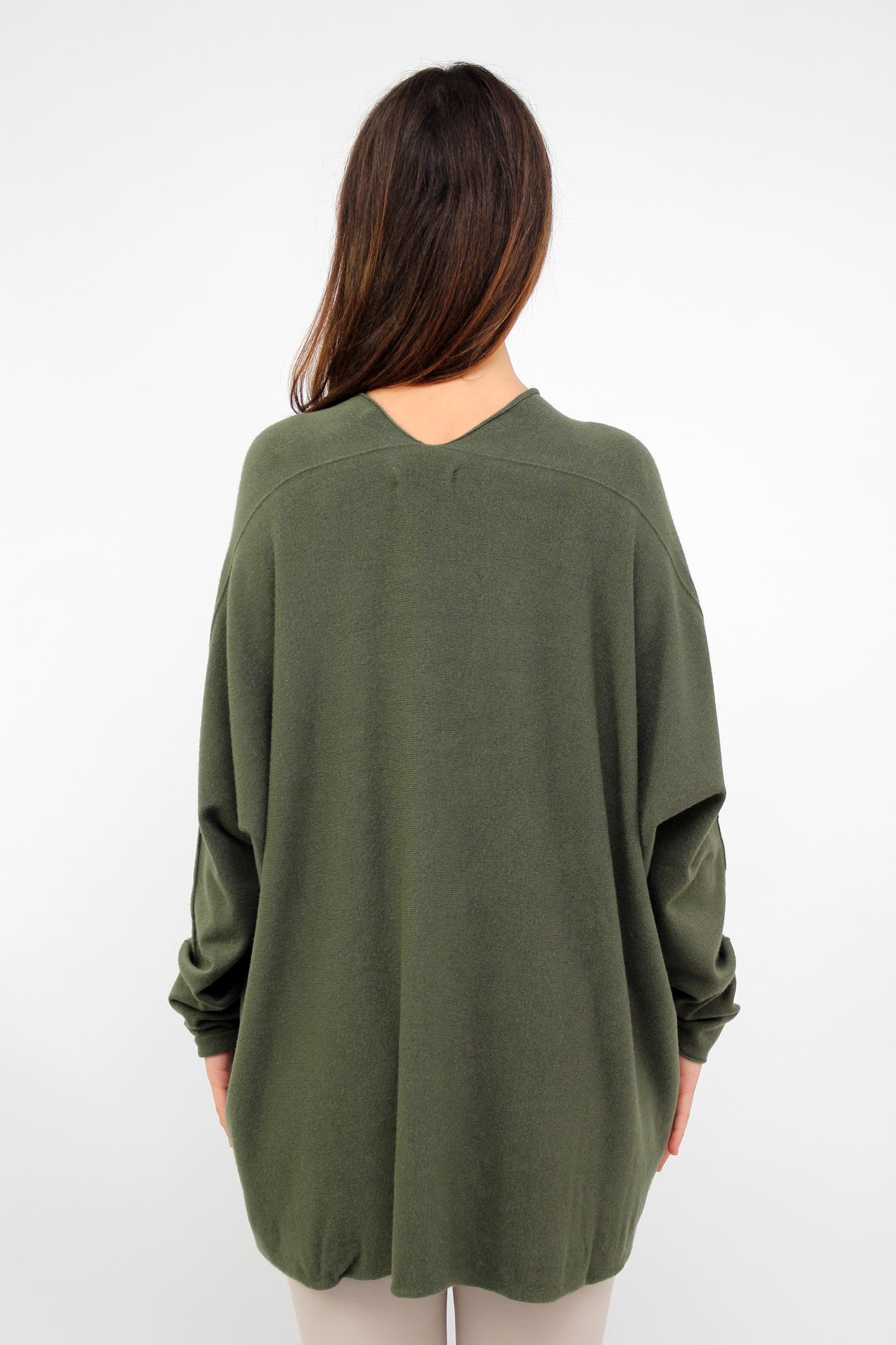 Pullover mit V-Ausschnitt - Khaki