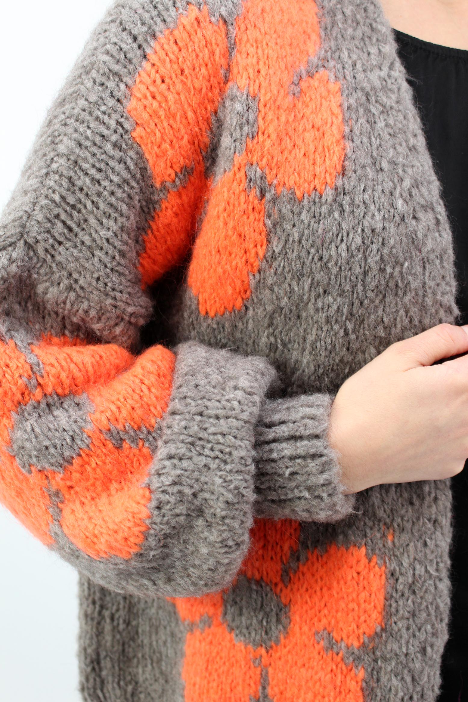 Strickjacke "Flower" - Taupe