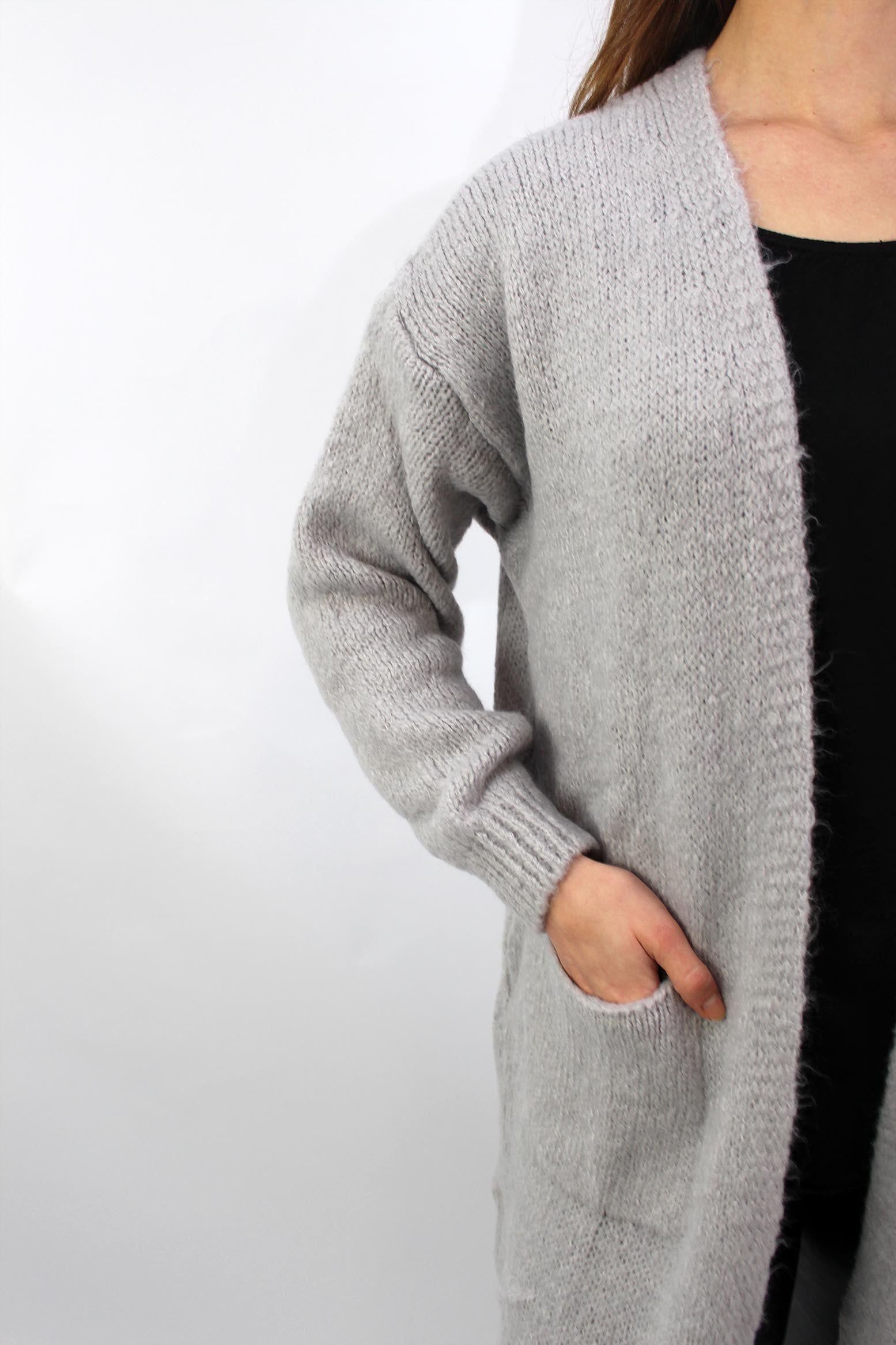 Strickjacke "Mailand" - Hellgrau