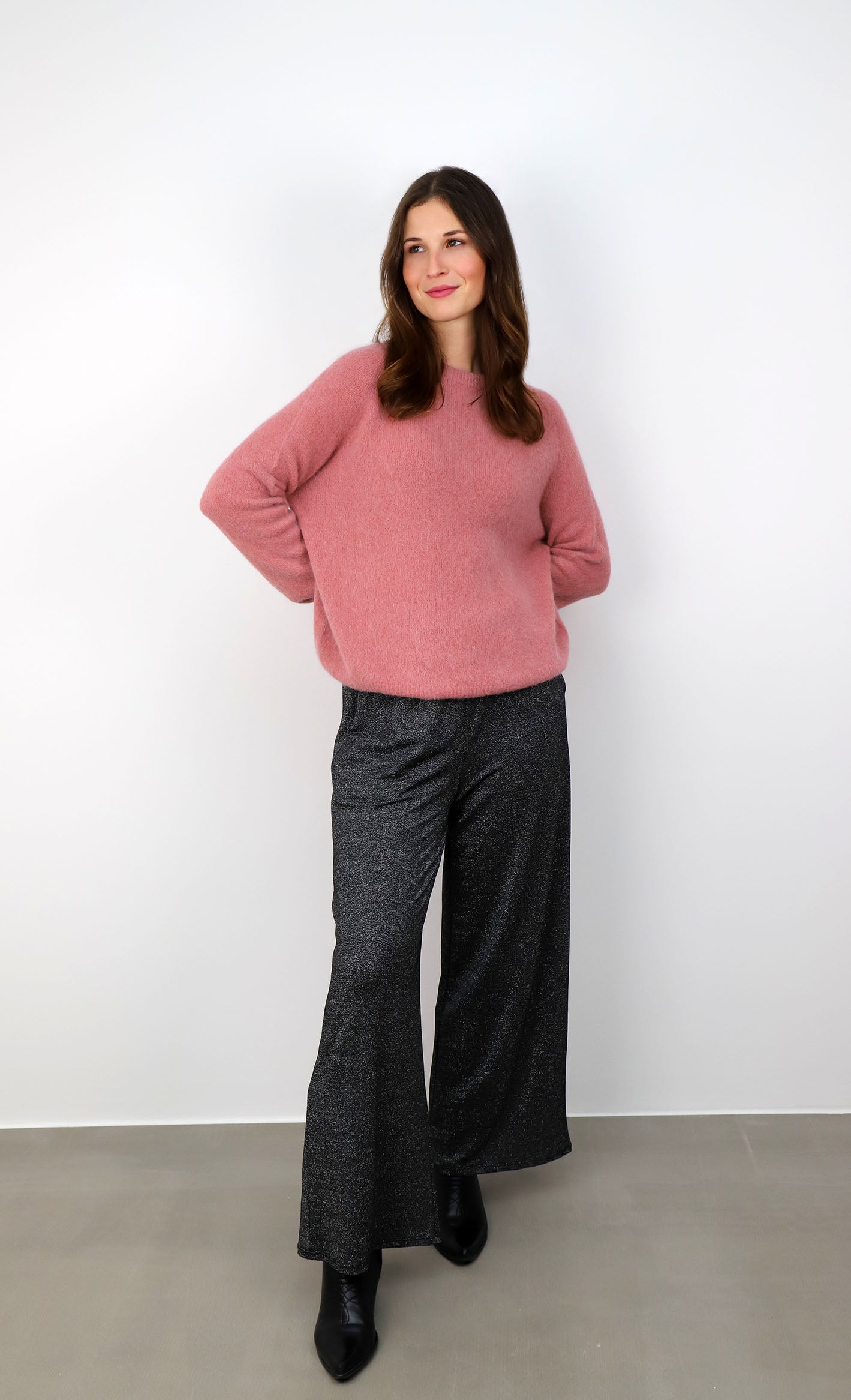 Strickpullover aus Alpaka und Wolle - Rosa