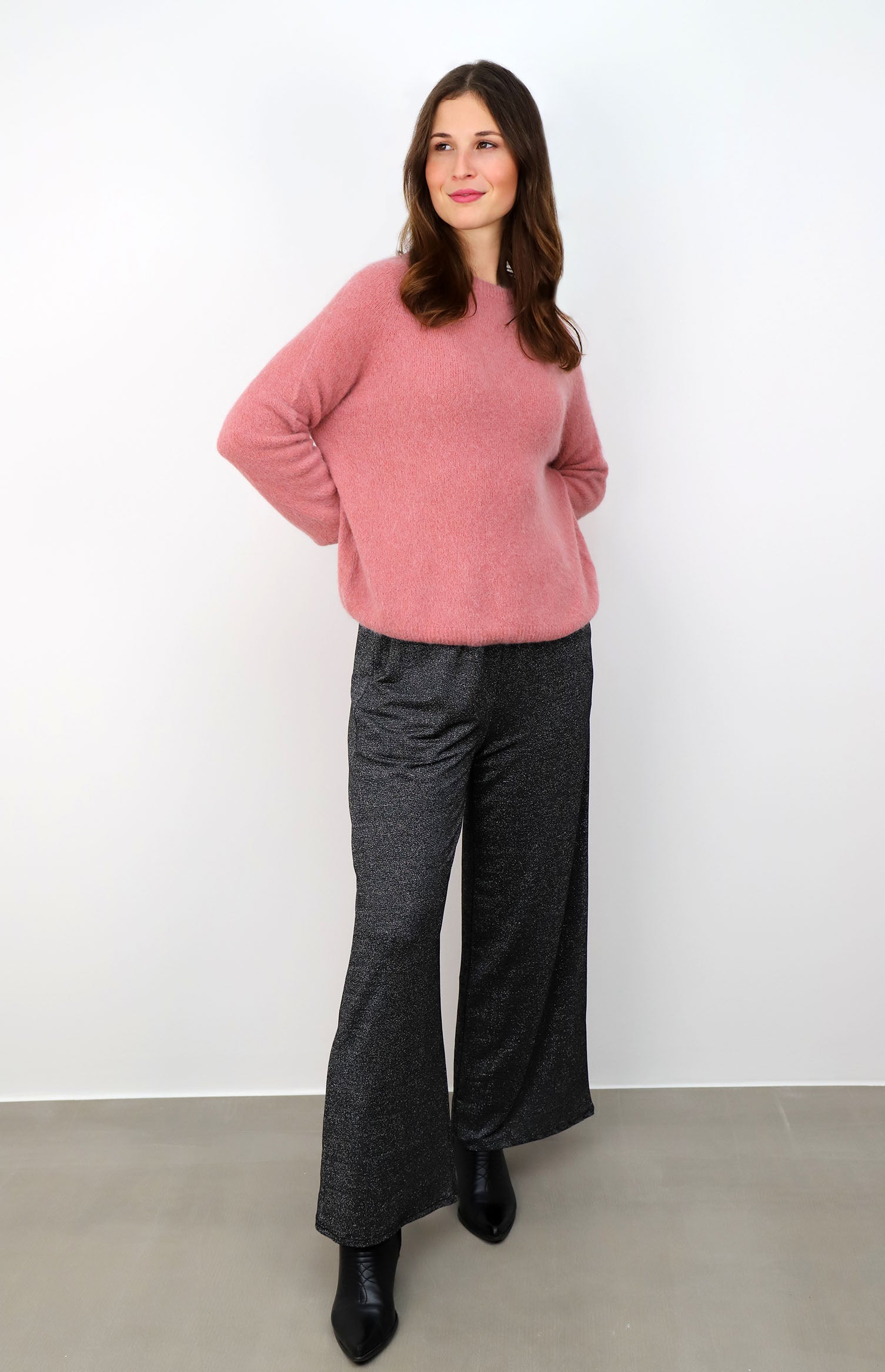 Strickpullover aus Alpaka und Wolle - Rosa