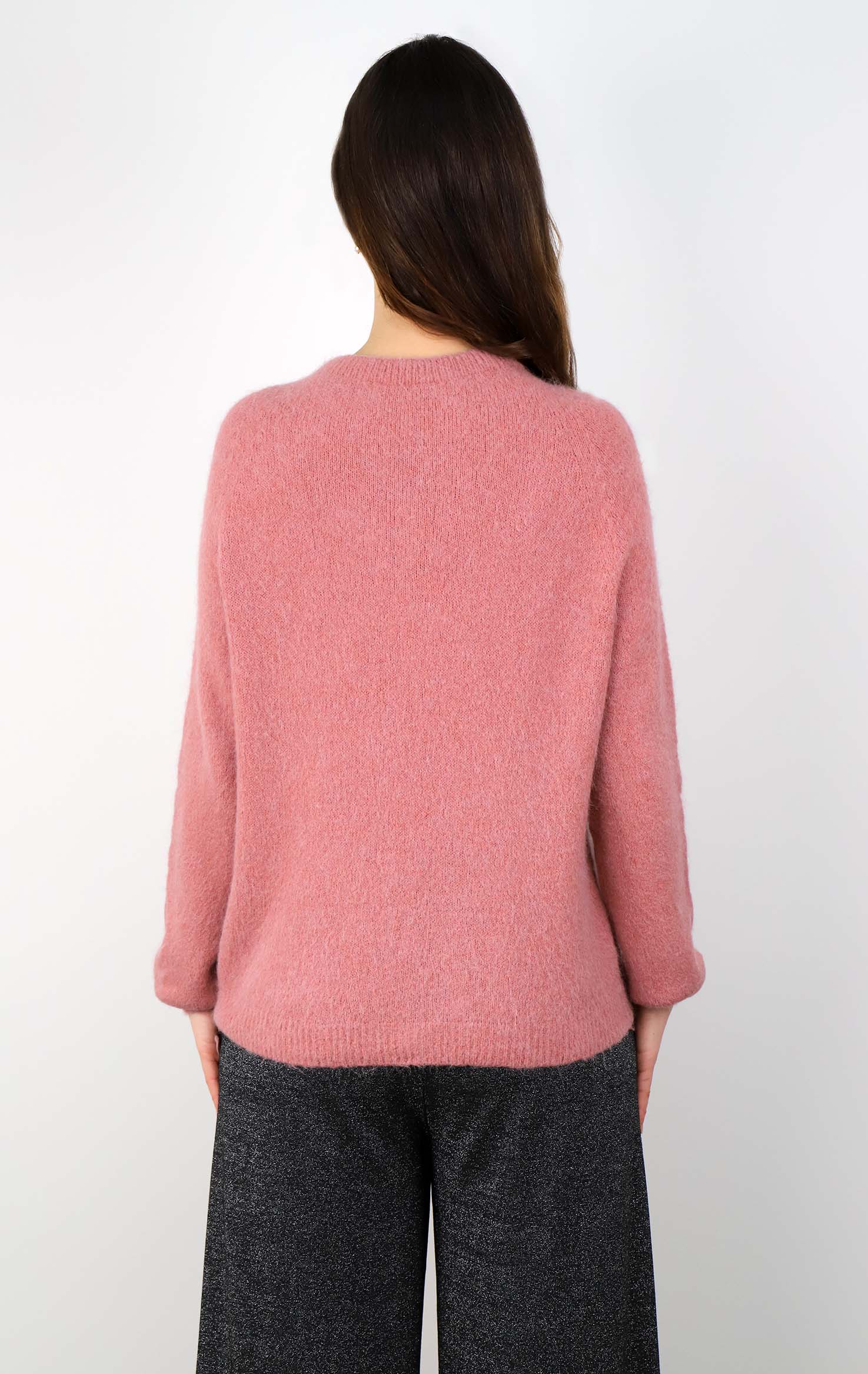 Strickpullover aus Alpaka und Wolle - Rosa