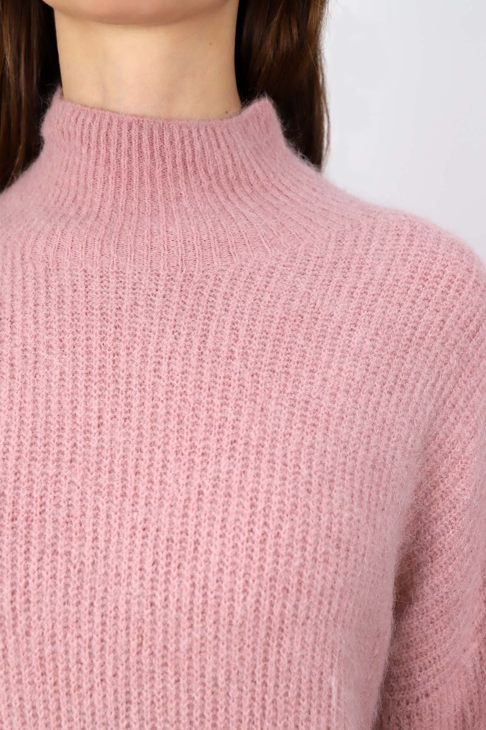 Rippstrick-Pullover aus Alpaka und Wolle - Rosa
