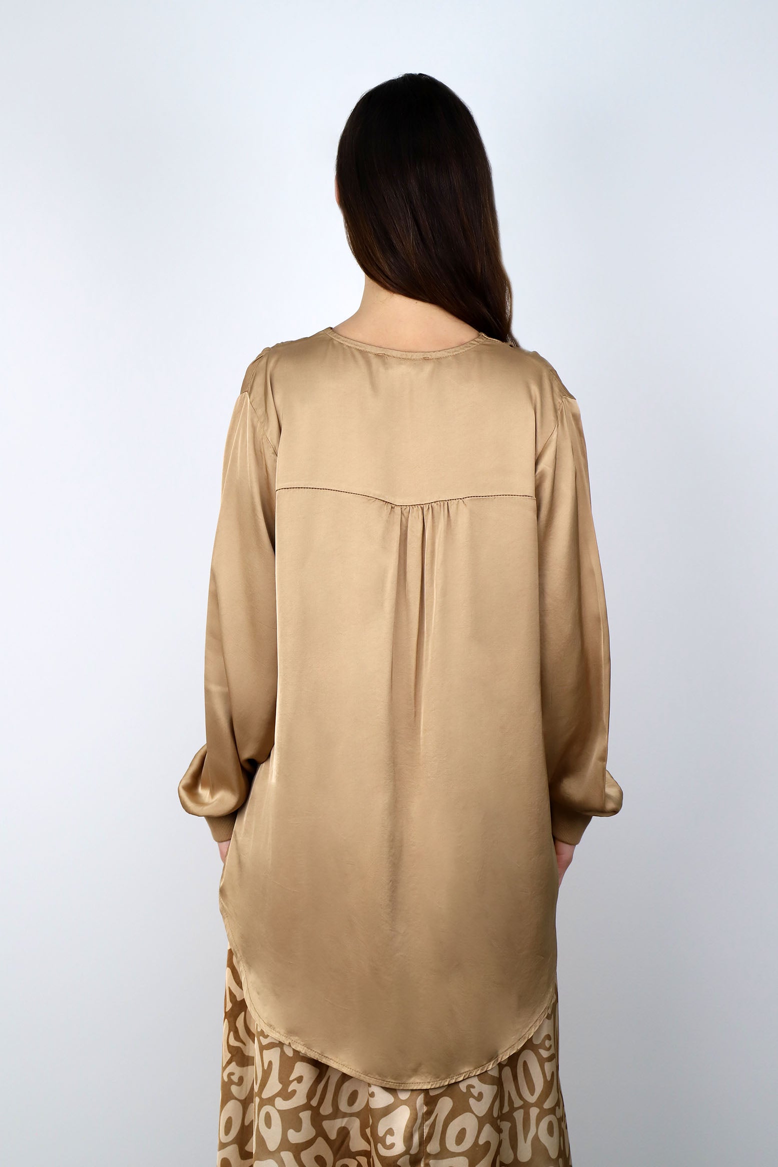 Seiden-Bluse - Camel