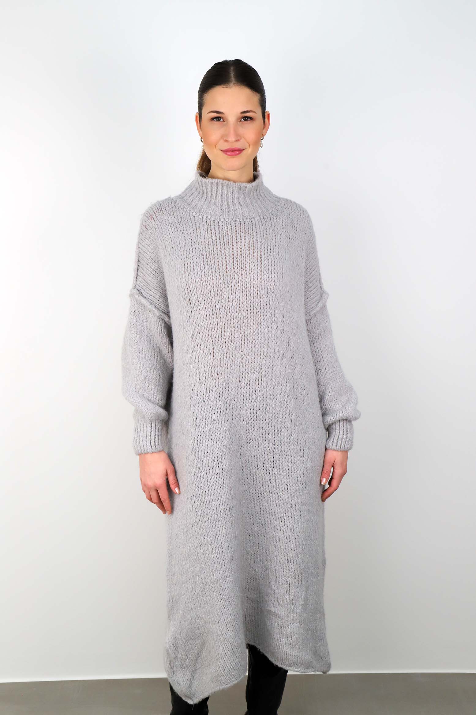 Strickkleid "Naht" - Grau