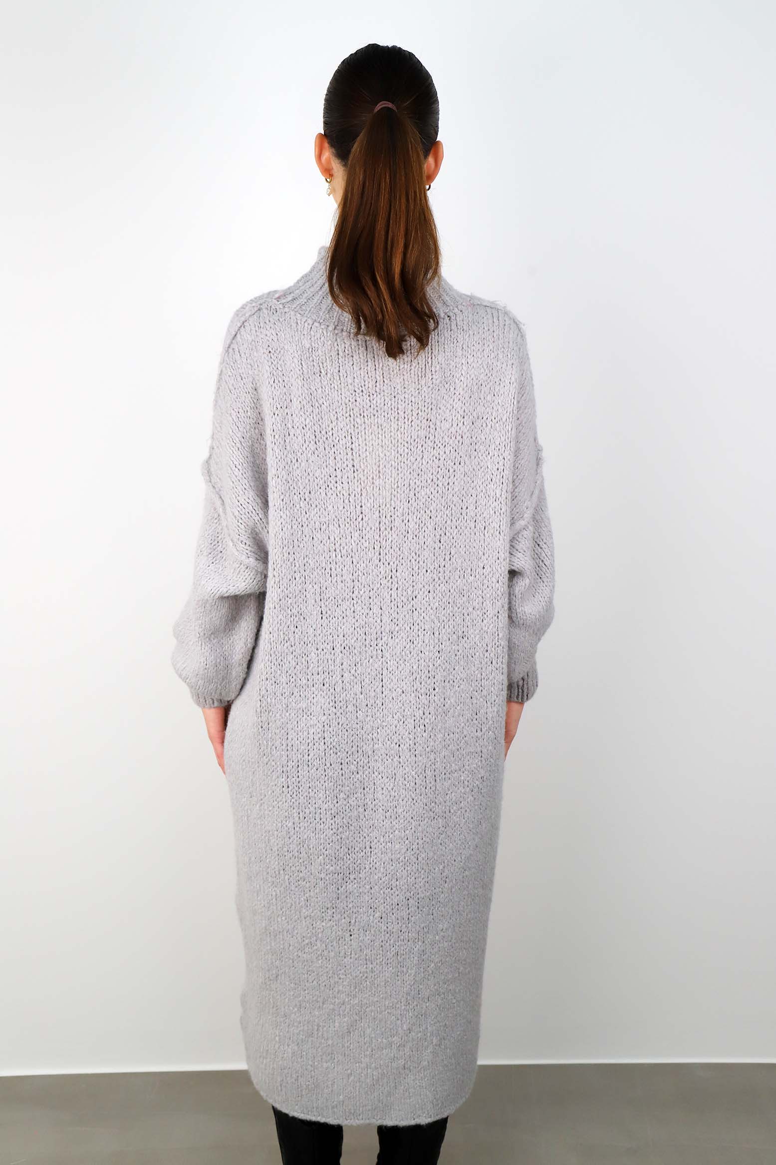 Strickkleid "Naht" - Grau