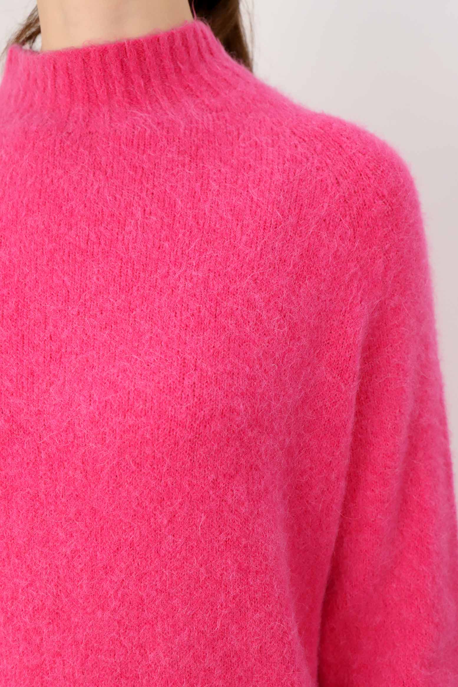 Strickpullover aus Alpaka und Wolle "Design" - Pink