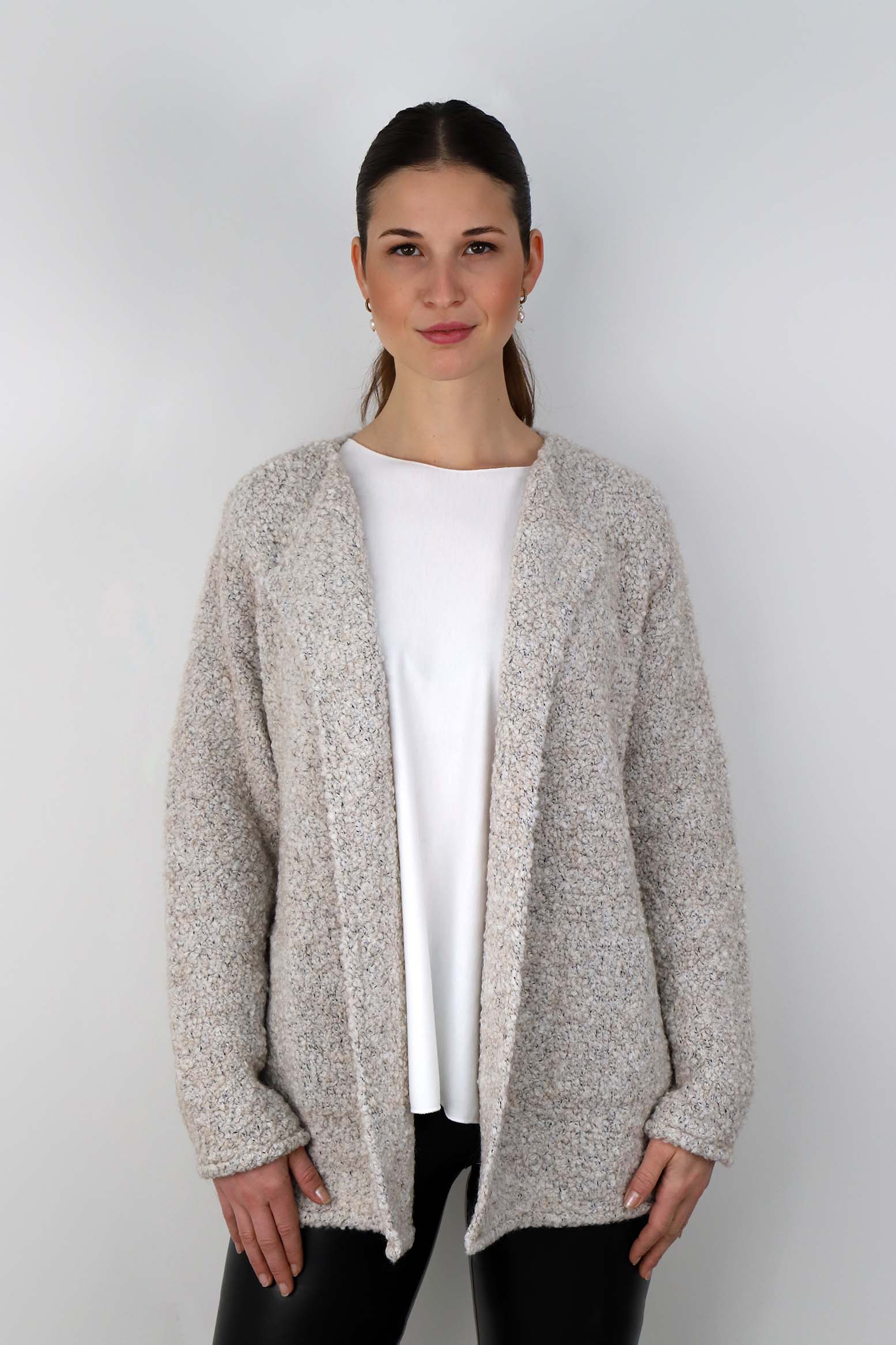 Strickjacke "Bouclee" - Creme