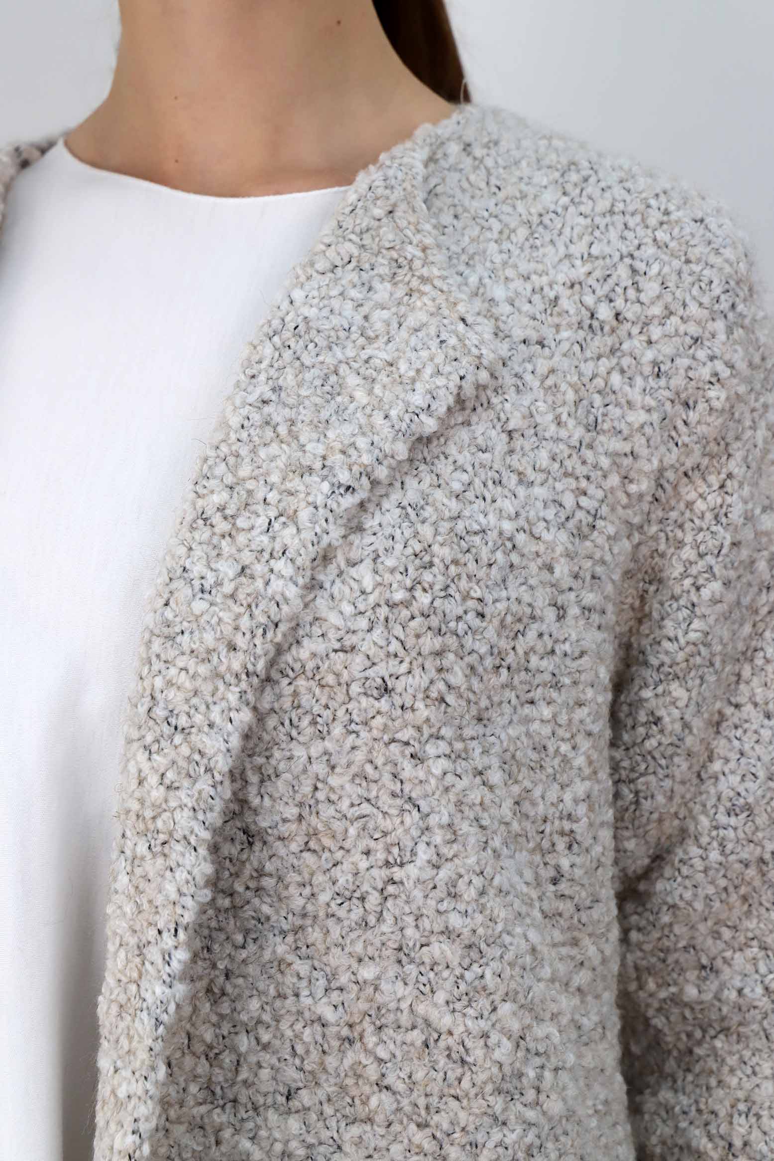 Strickjacke "Bouclee" - Creme