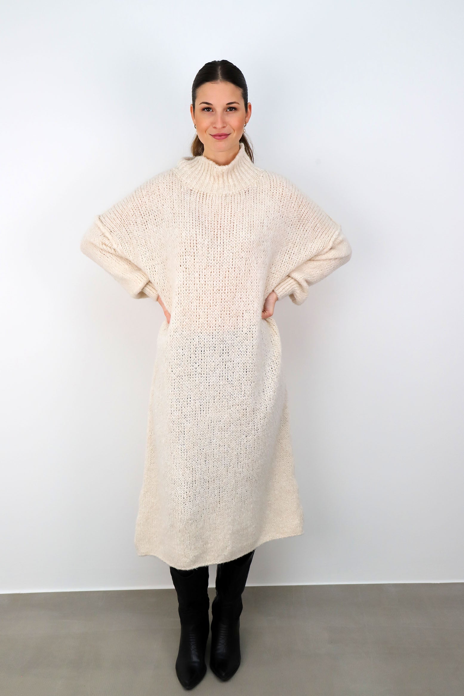 Strickkleid "Naht" - Creme