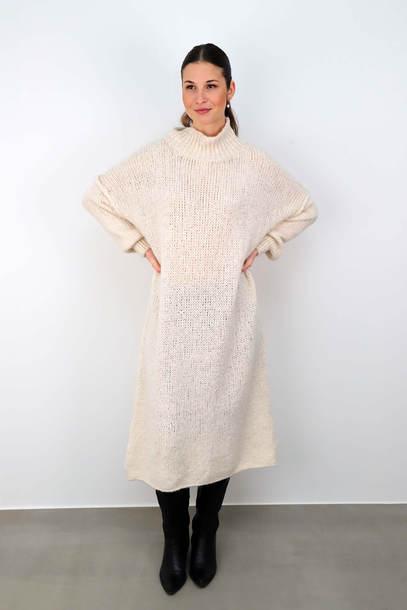 Strickkleid "Naht" - Creme