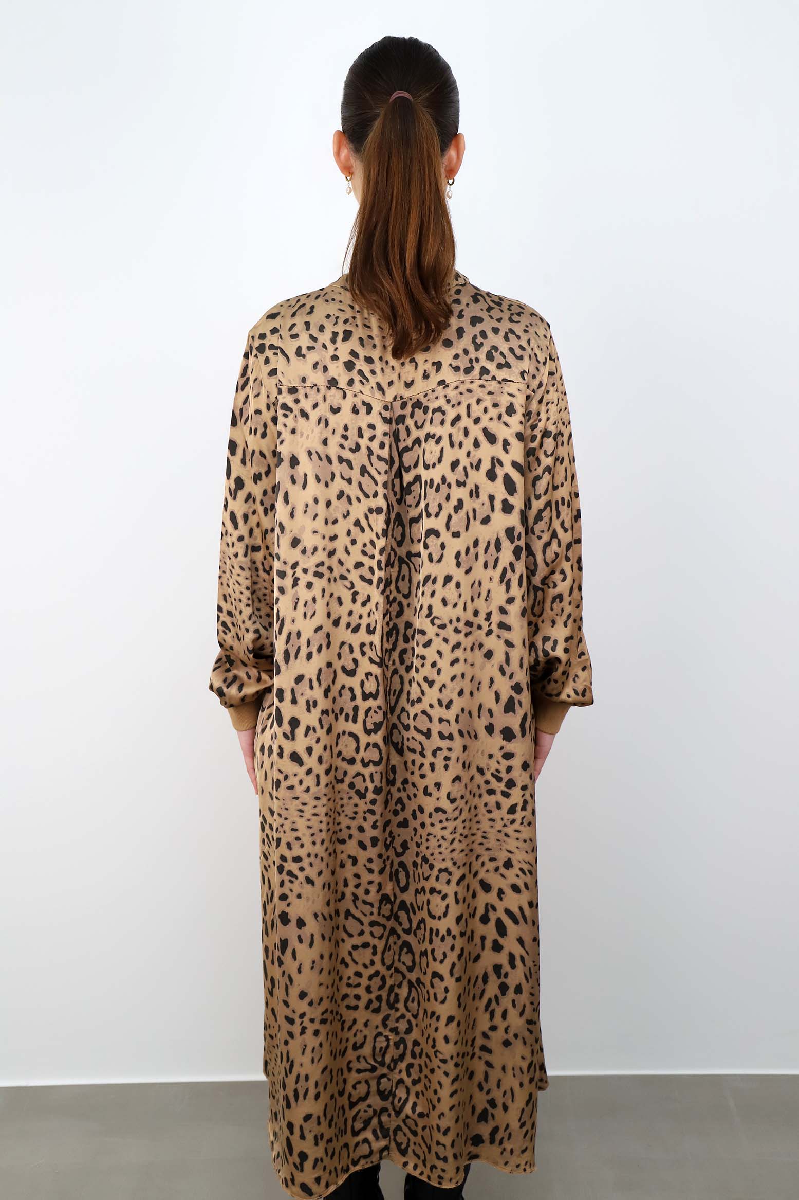 Seiden-Kleid "Leo" - Camel