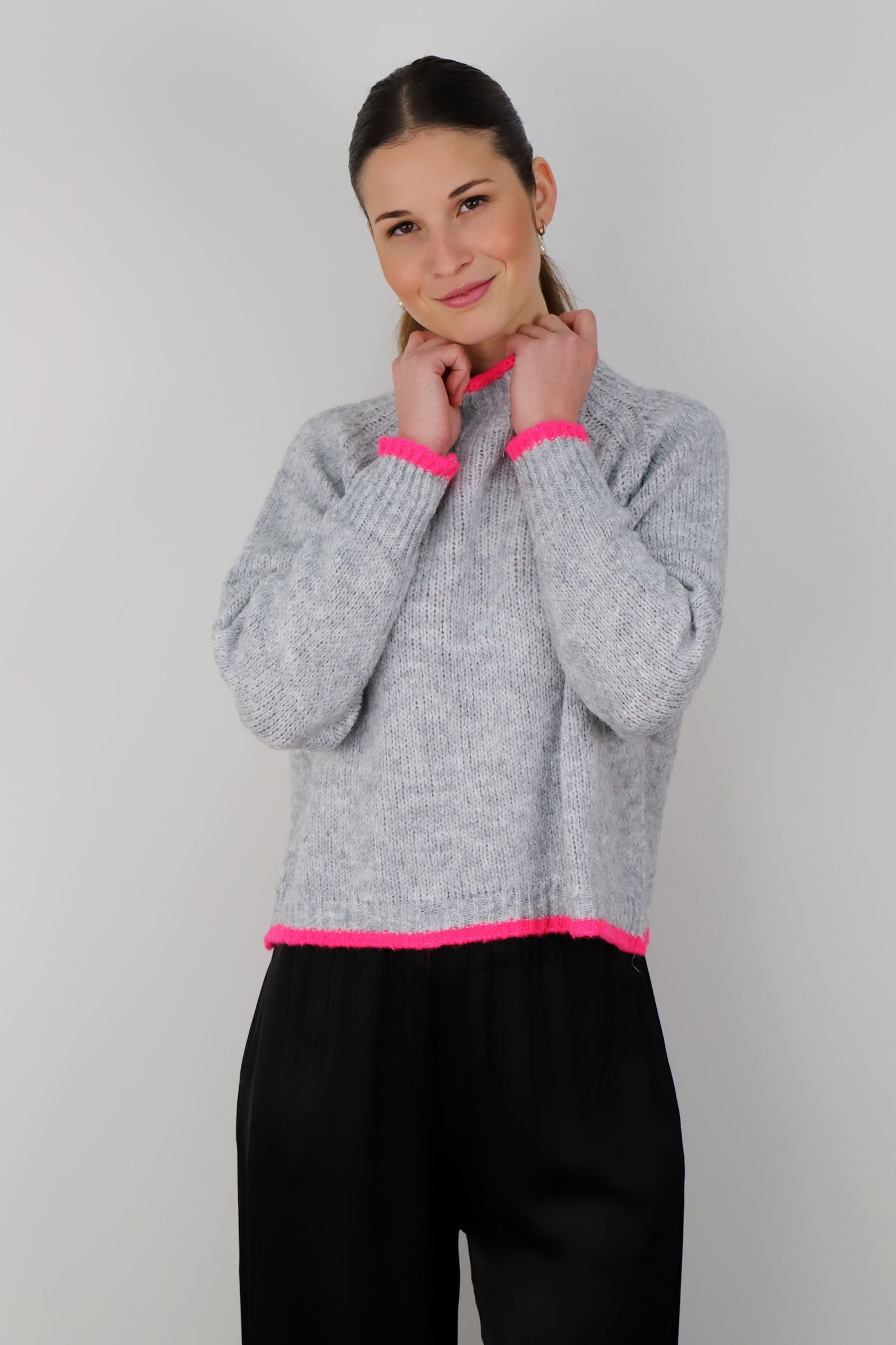 Pullover Stehkragen - Grau