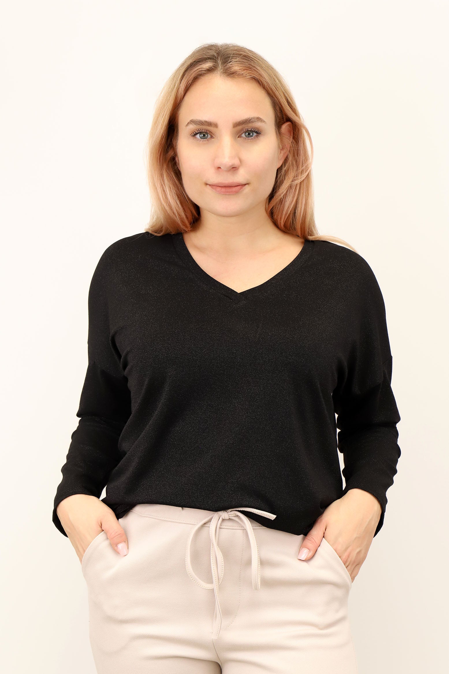 Bluse "Lurex" - Schwarz