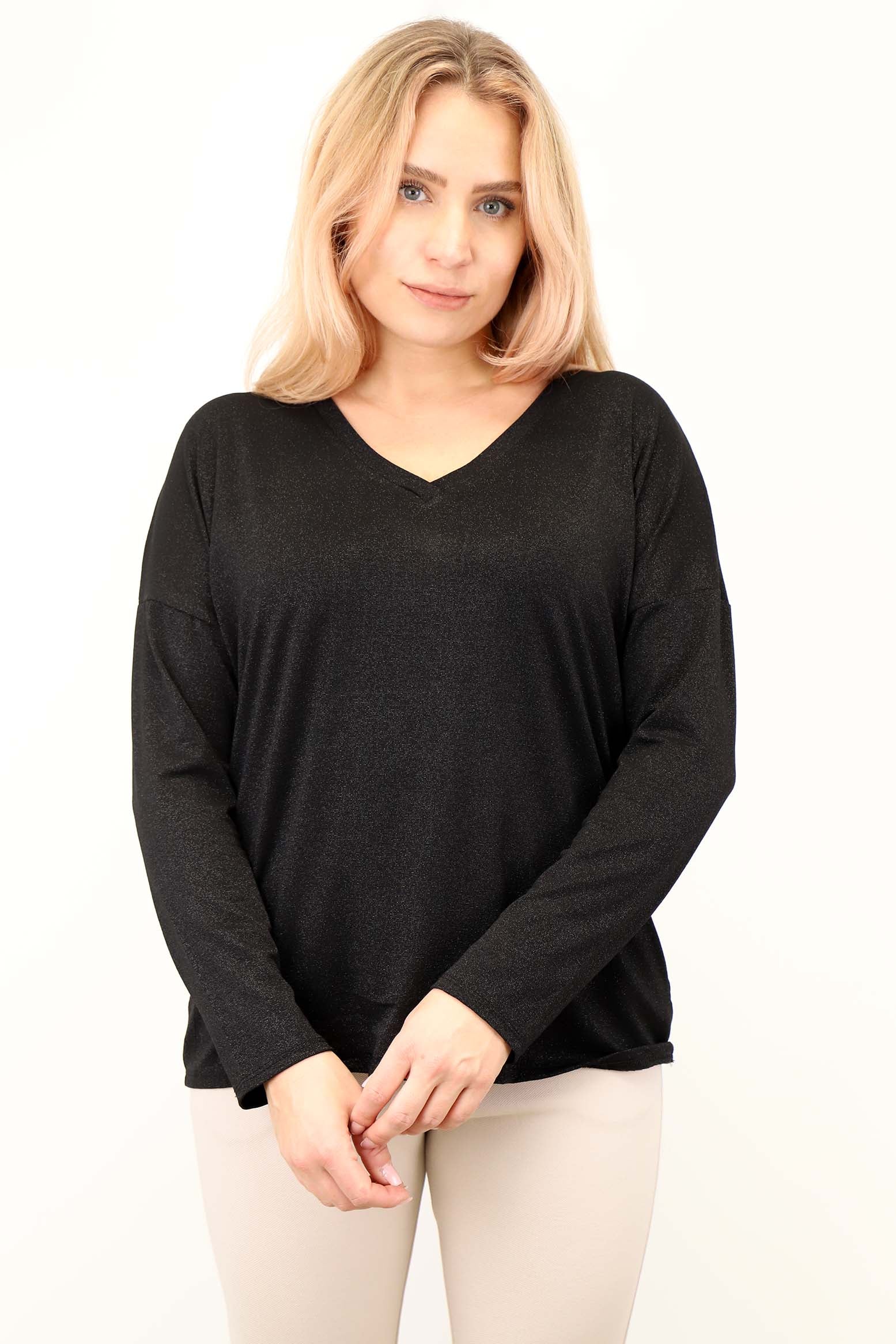 Bluse "Lurex" - Schwarz