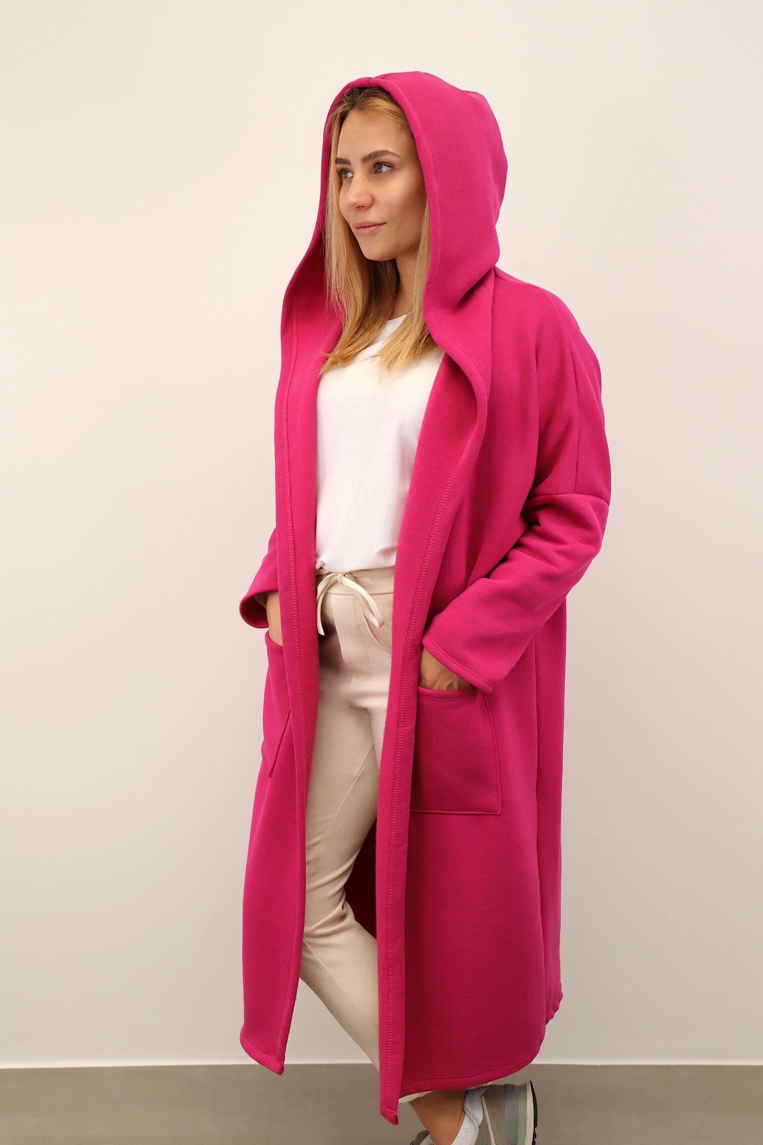 Sweatjacke mit Kapuze - Pink