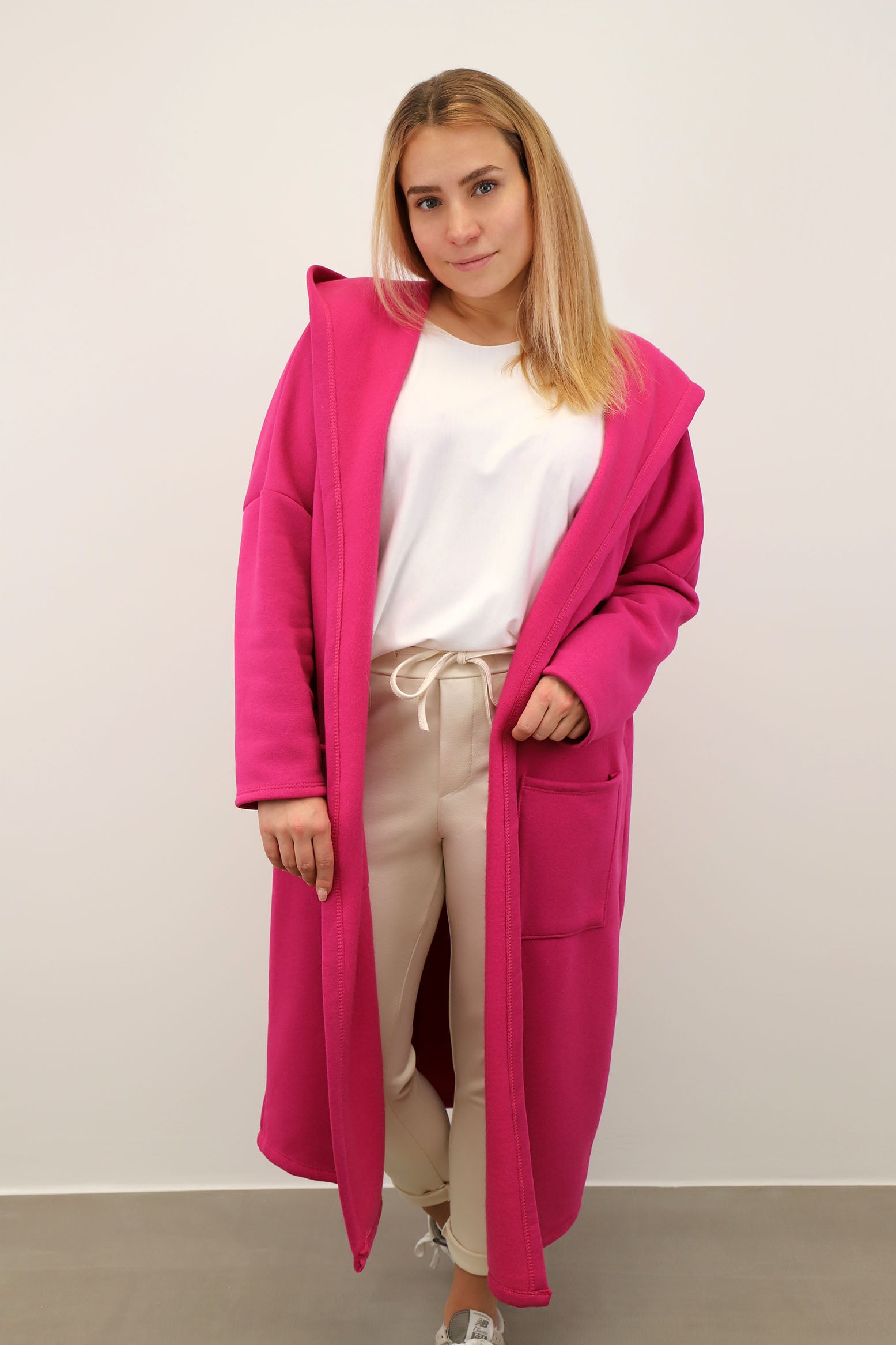 Sweatjacke mit Kapuze - Pink