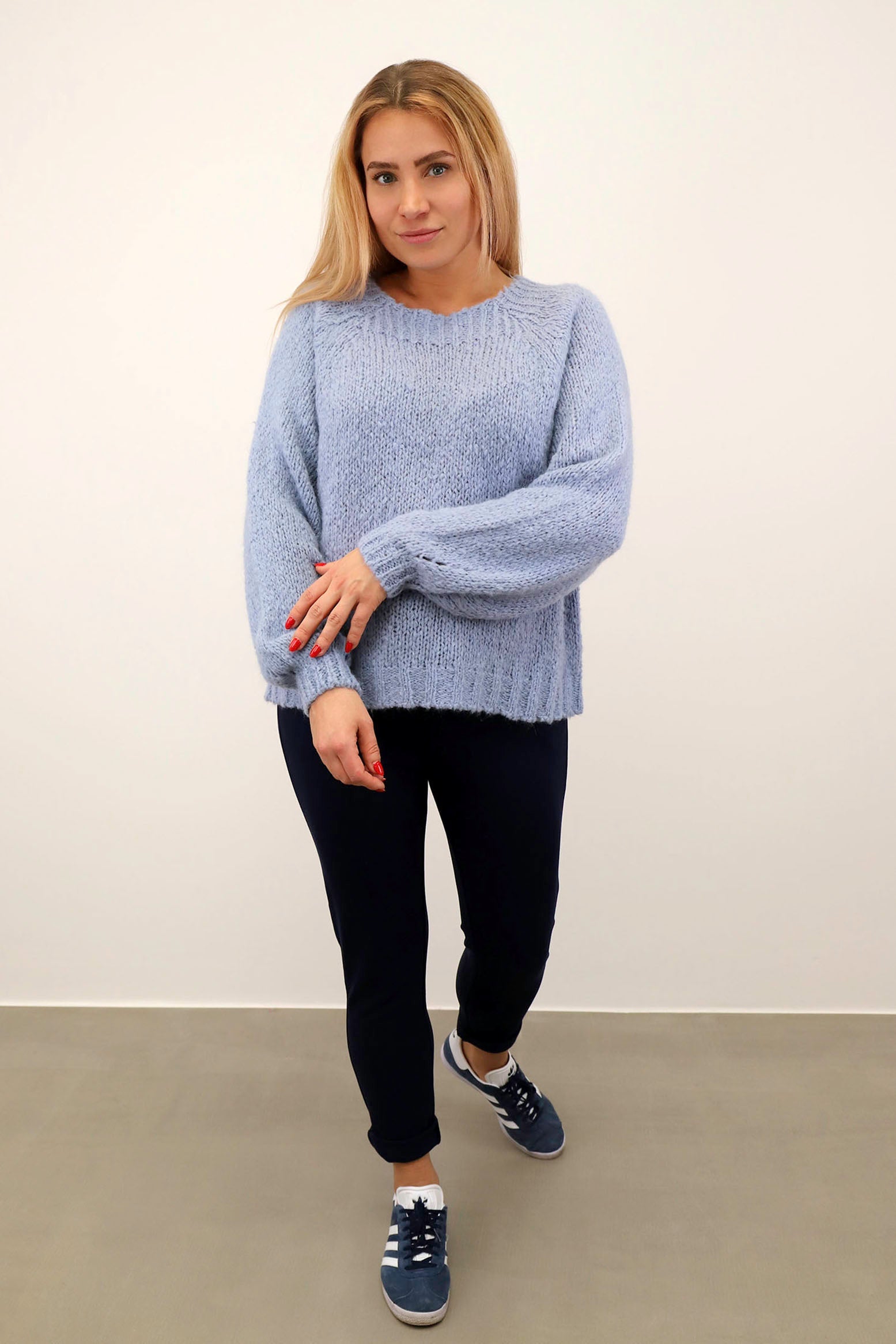 Pullover kurz "Vintage" - Hellblau