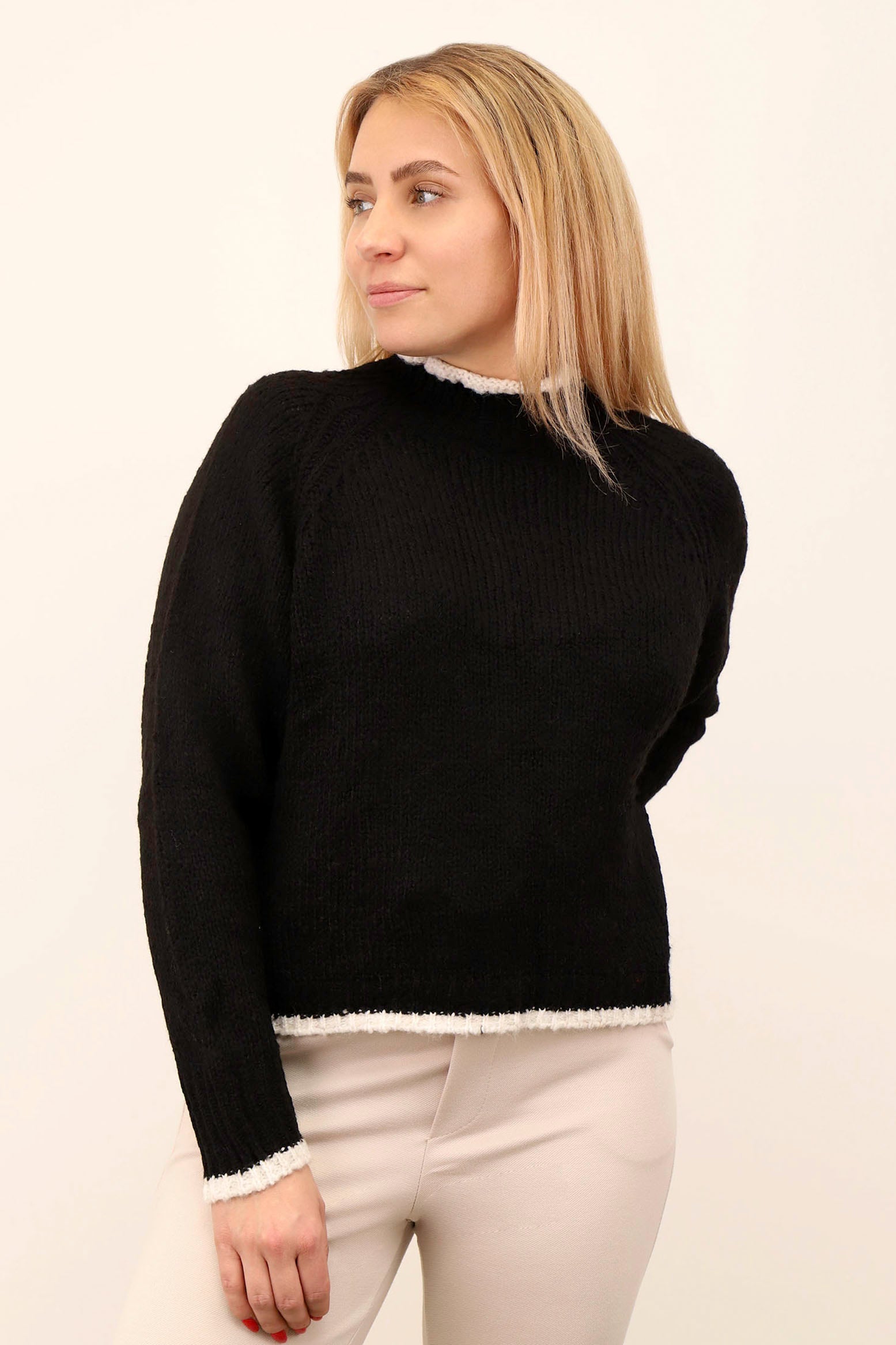 Pullover Stehkragen - Schwarz