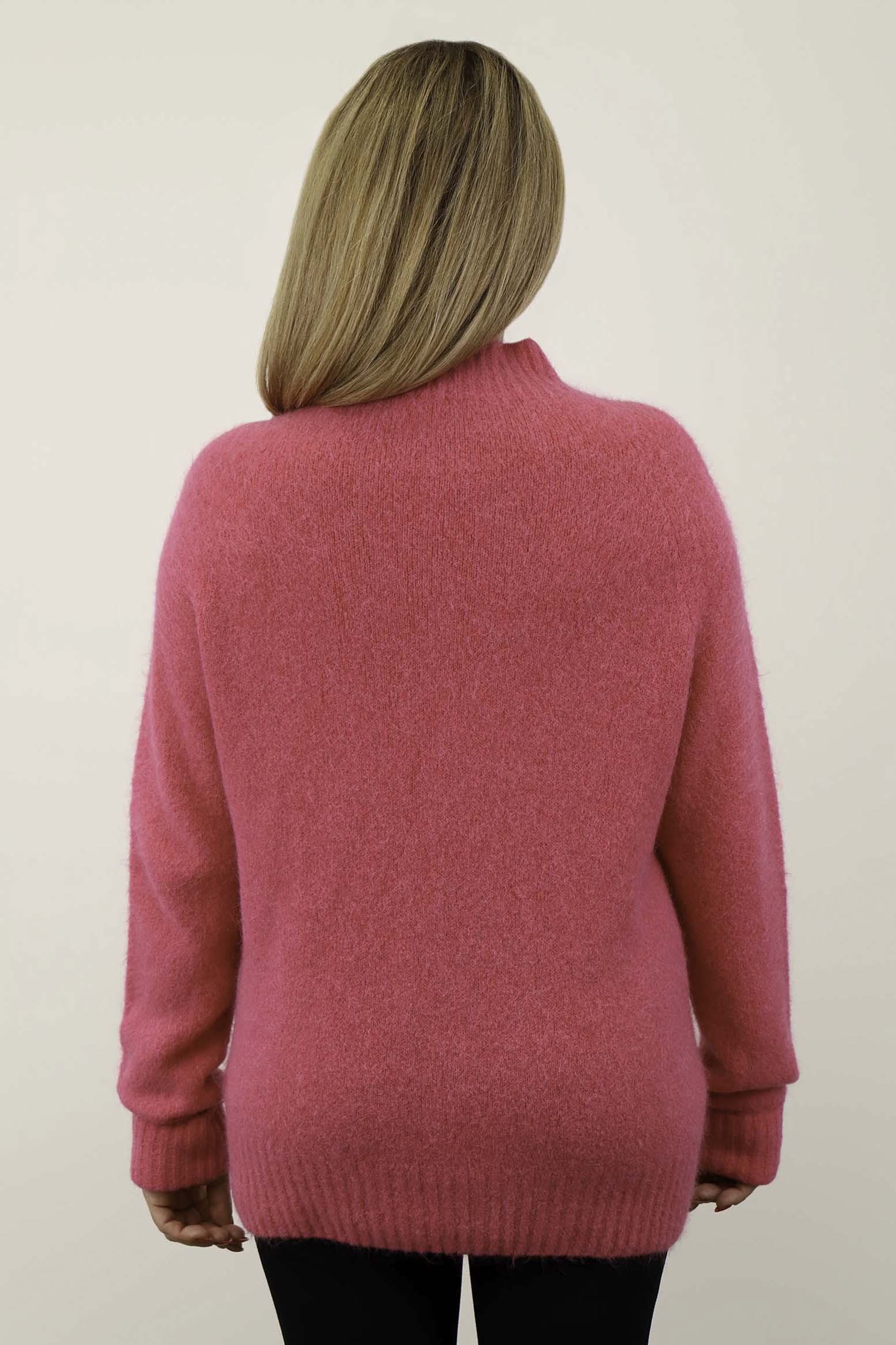 Strickpullover aus Alpaka und Wolle "Design" - Pink