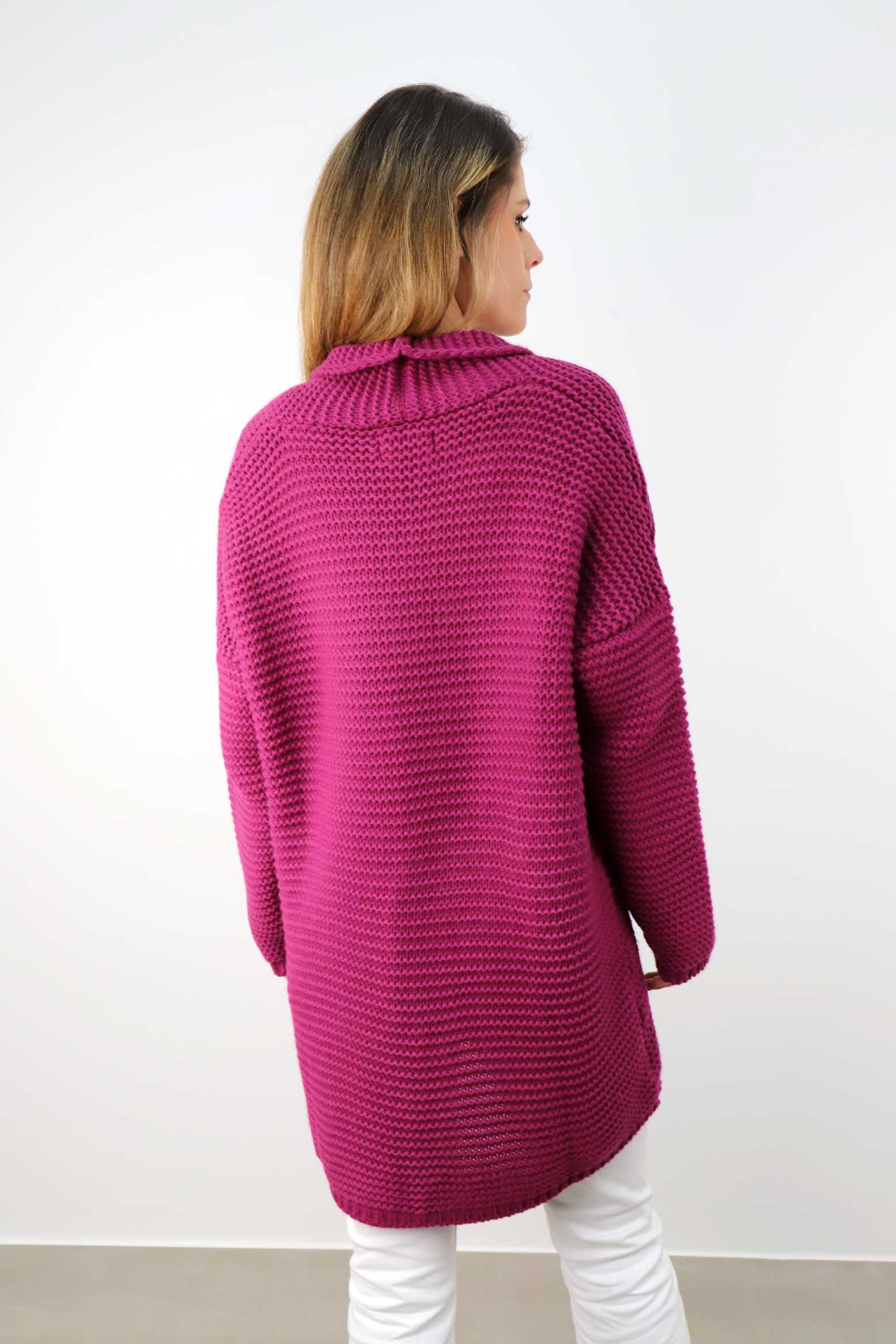 Strickjacke "Grobstrick" - Beere