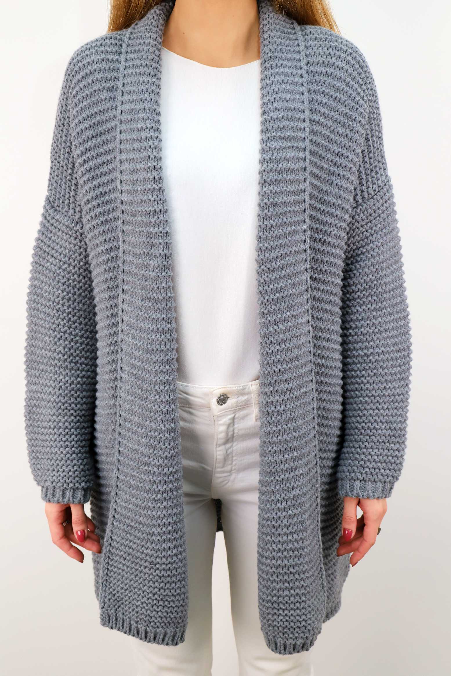 Strickjacke "Grobstrick" - Grau