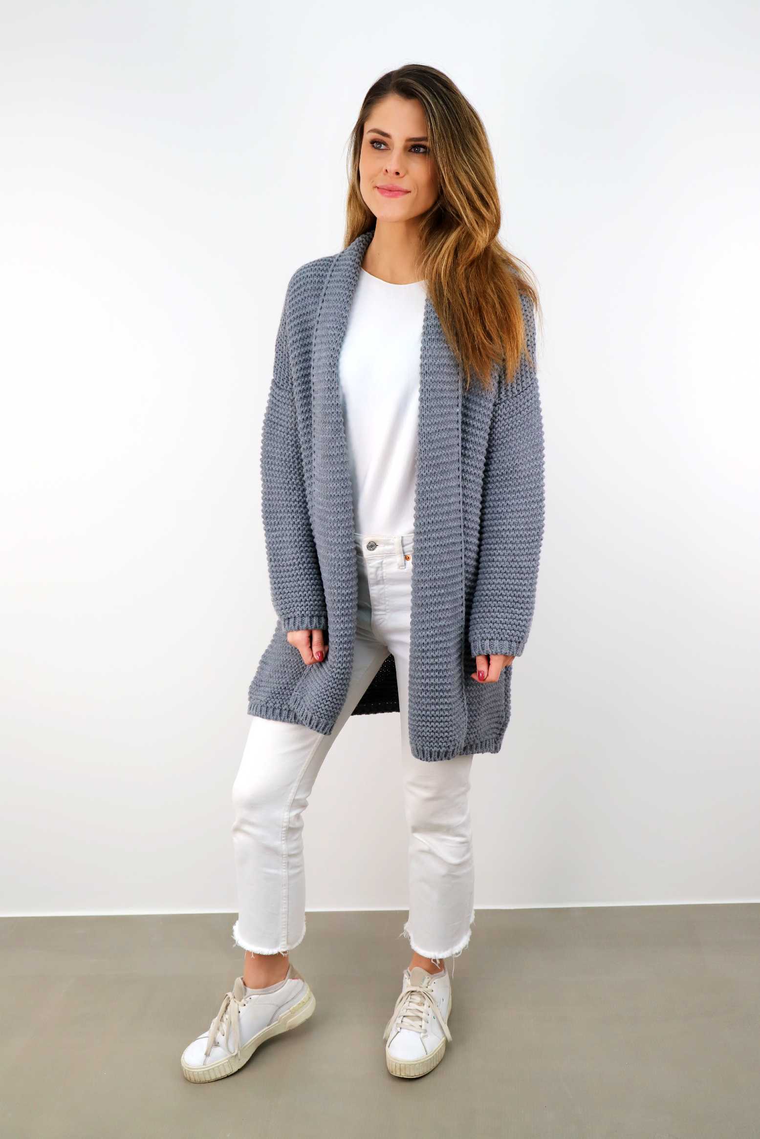 Strickjacke "Grobstrick" - Grau