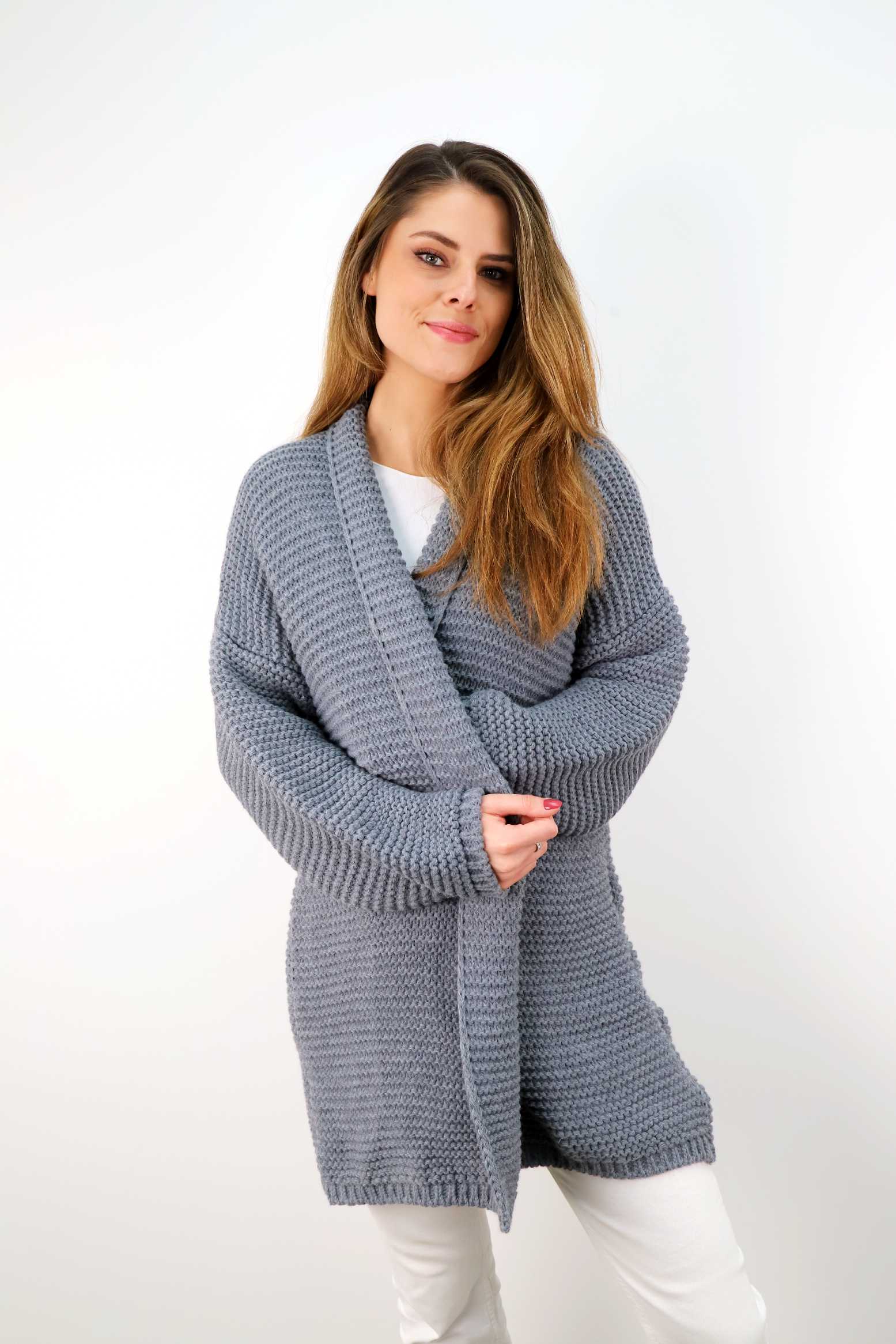 Strickjacke "Grobstrick" - Grau