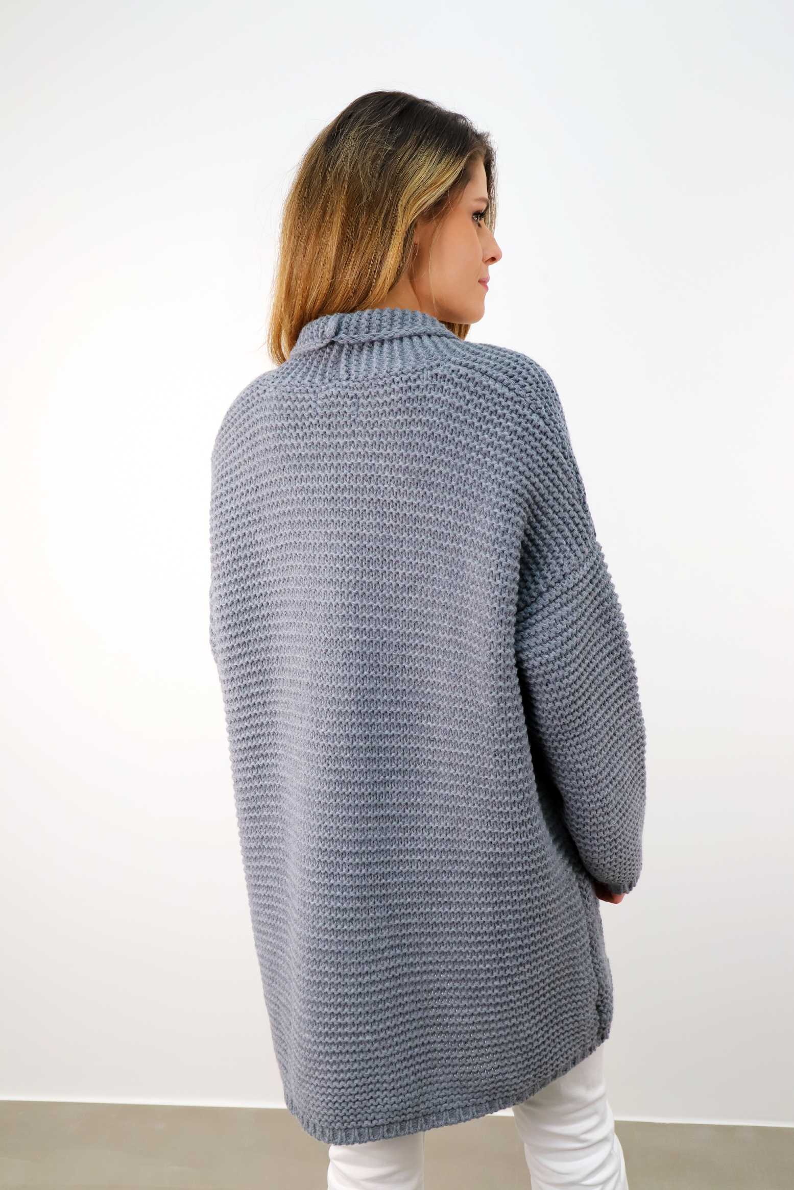 Strickjacke "Grobstrick" - Grau