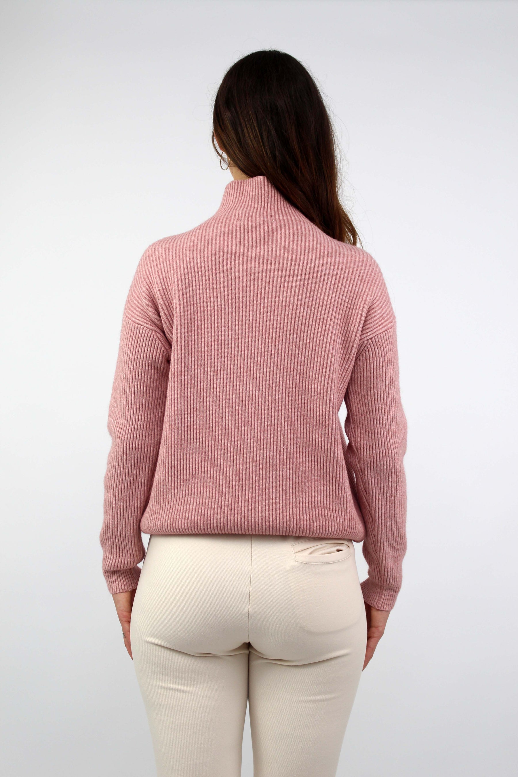 Pullover mit Stehkragen - Rosa