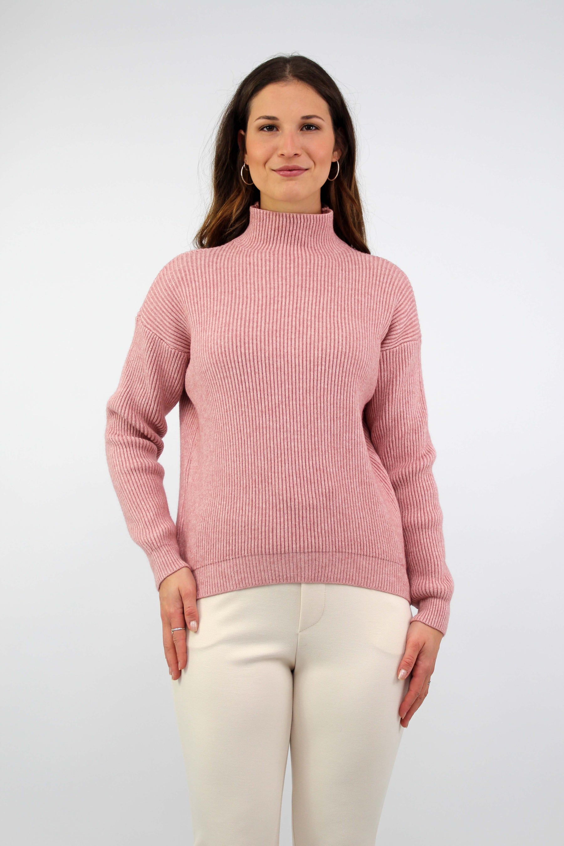 Pullover mit Stehkragen - Rosa