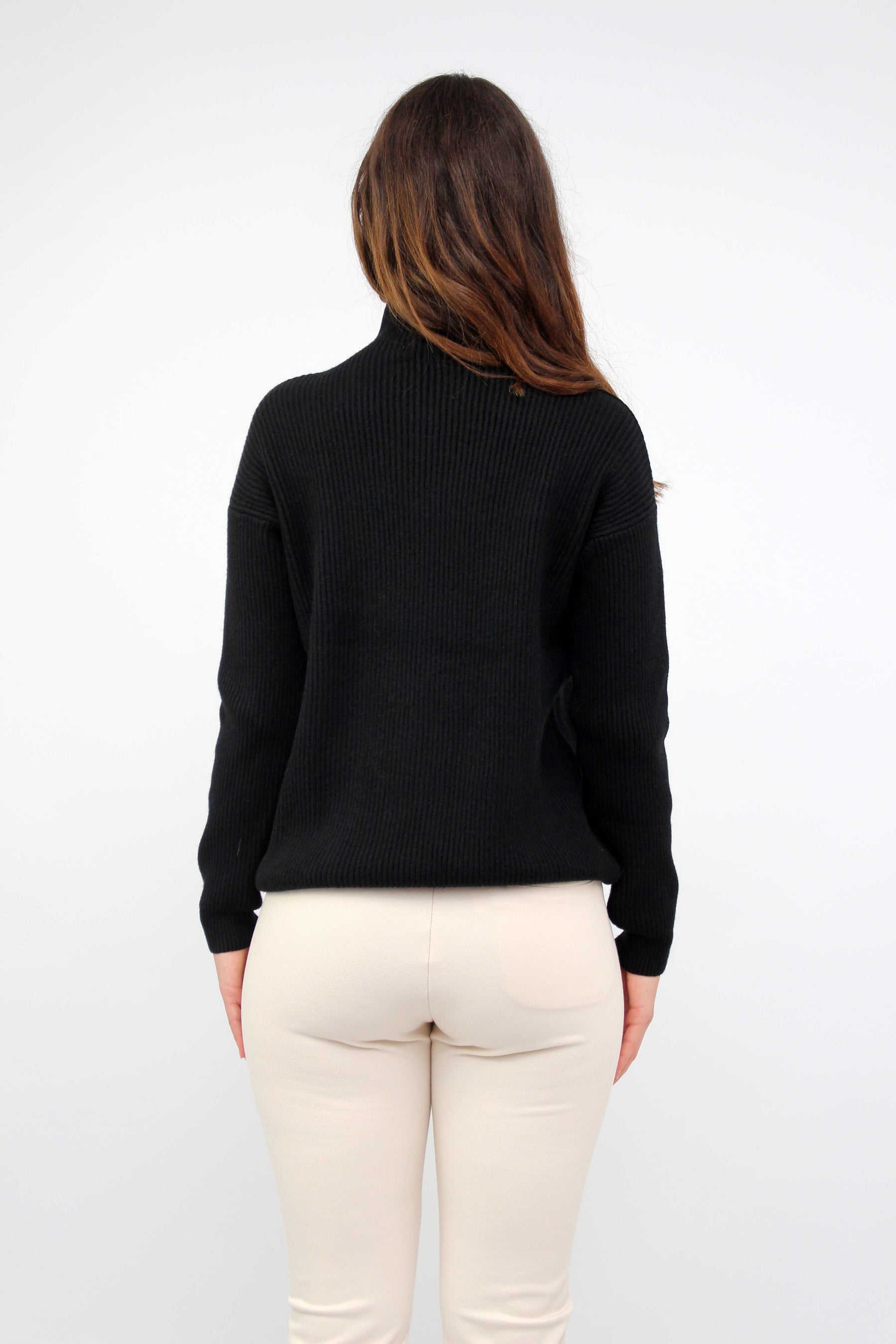 Pullover mit Stehkragen - Schwarz