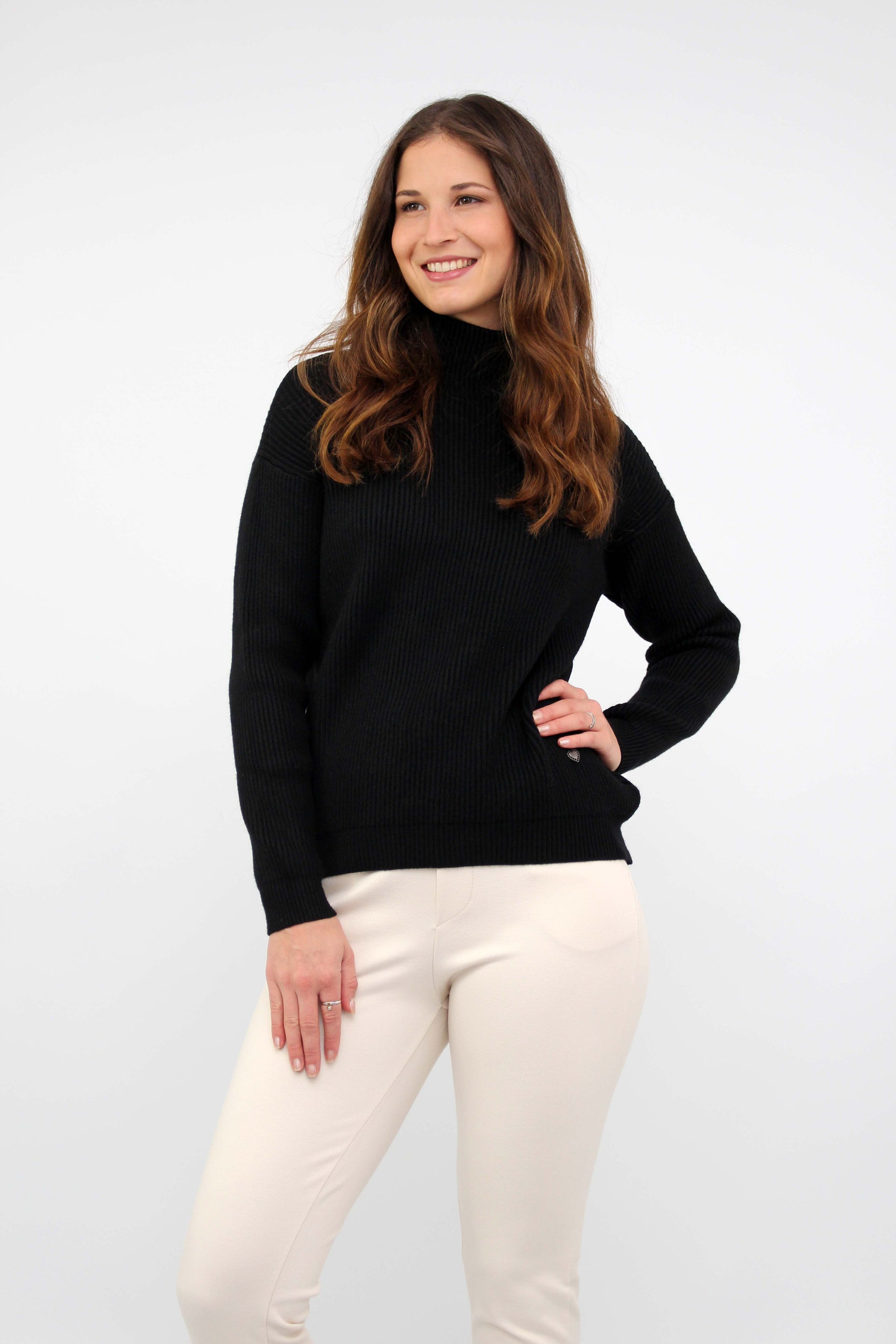 Pullover mit Stehkragen - Schwarz