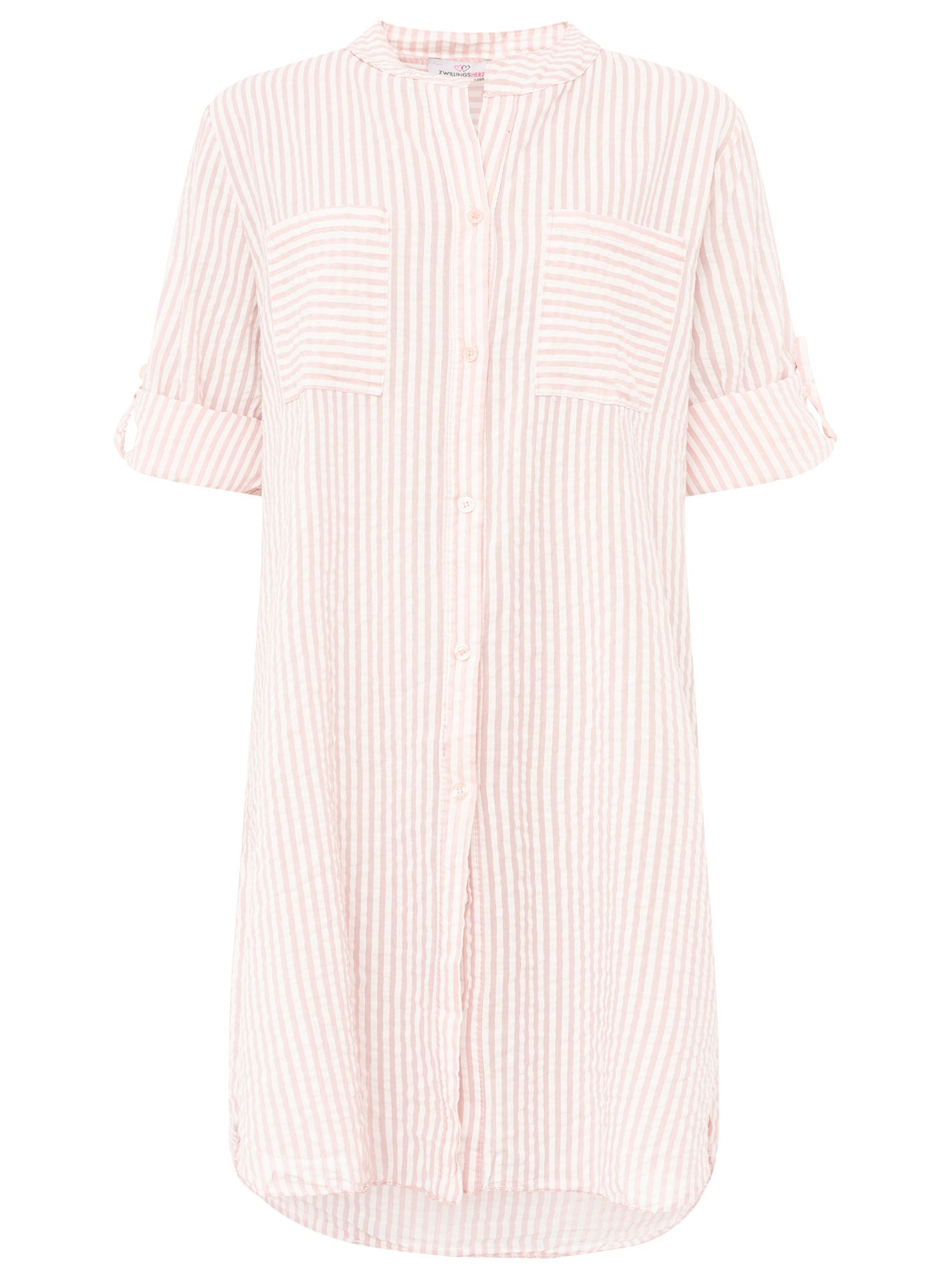Zwillingsherz - Longbluse Kida (Streifen) - Rosa
