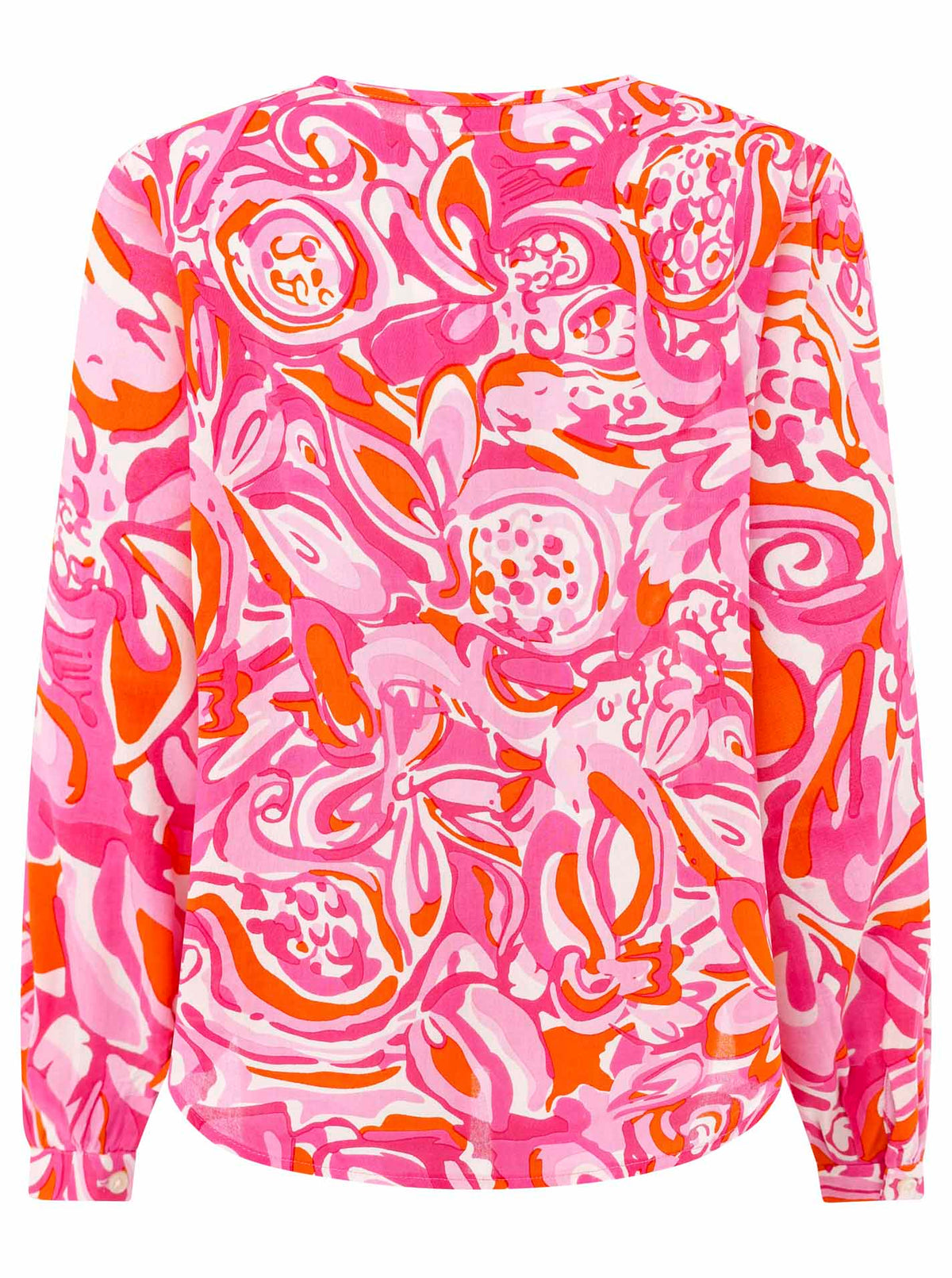 Zwillingsherz - Langarmbluse Aquarell - Pink/Orange