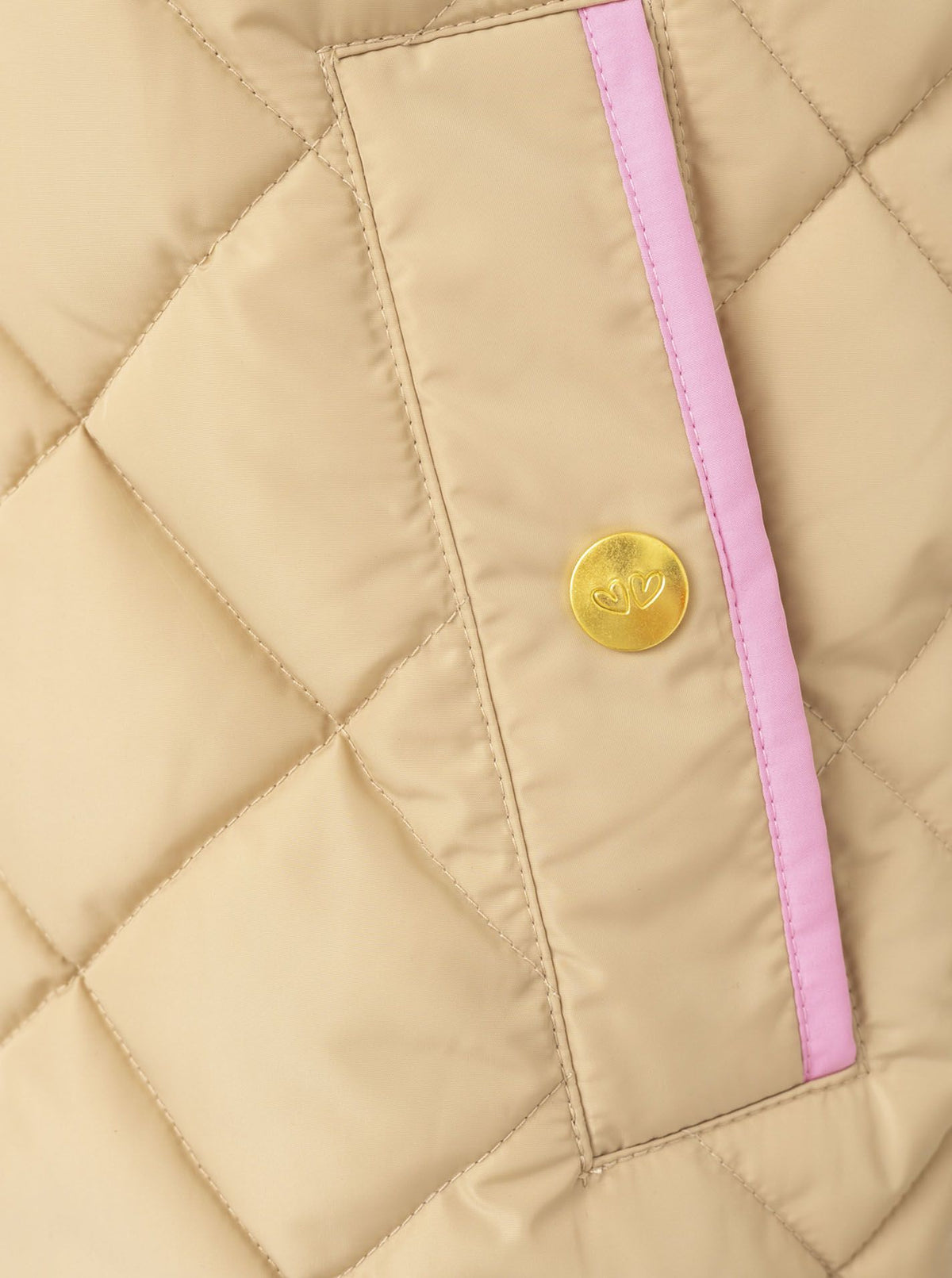 Zwillingsherz - Steppweste Kurz - Beige/Pink