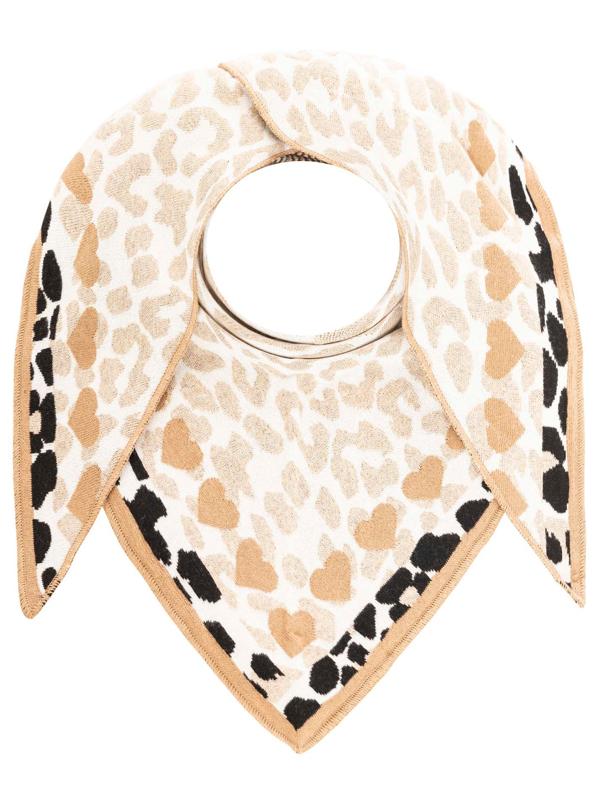 Zwillingsherz - Dreieckstuch "Leo & Herz" Baumwolle - Beige/Schwarz