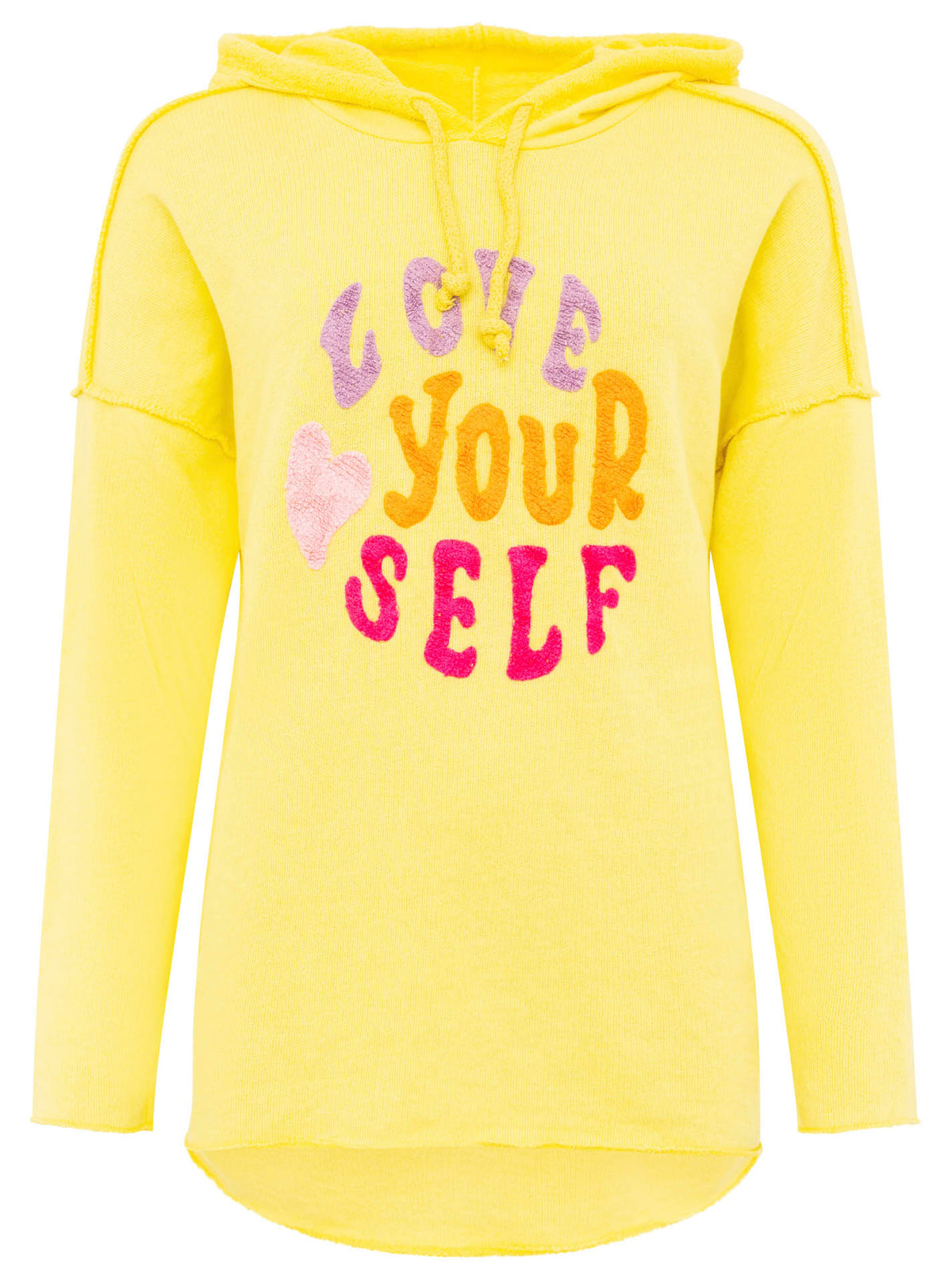 Zwillingsherz - Made in Italy Hoodie "Love Yourself" - Lime/Pink