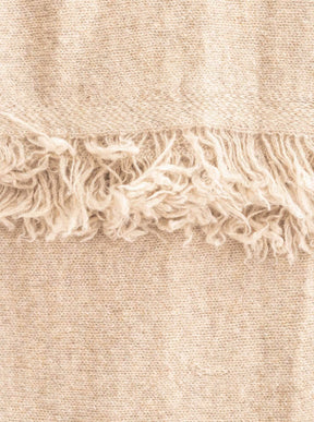 Zwillingsherz 100% Cashmere/Kaschmir Fransenschal - Mittelbeige