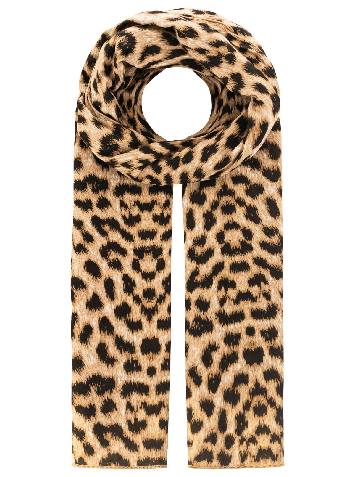 Zwillingsherz - XXL Schal Musselin Leo Baumwolle - Beige/Schwarz