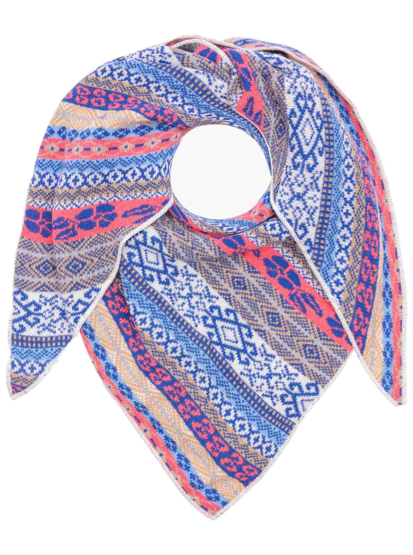 Zwillingsherz - Dreieckstuch "Oslo" mit Kaschmir - Blau/Pink