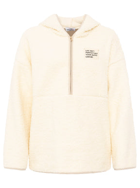 Zwillingsherz - Oversize Teddy Fleece Hoodie - Beige