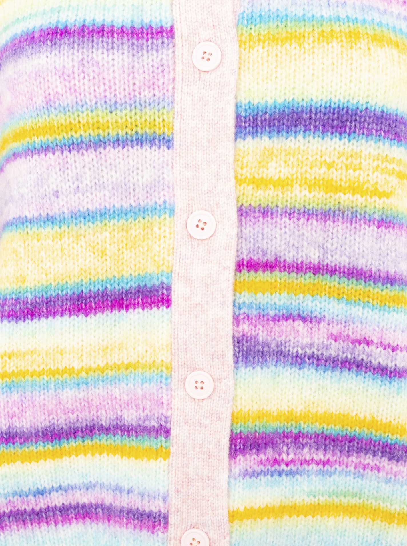 Zwillingsherz Streifen Cardigan - Flieder/Beige