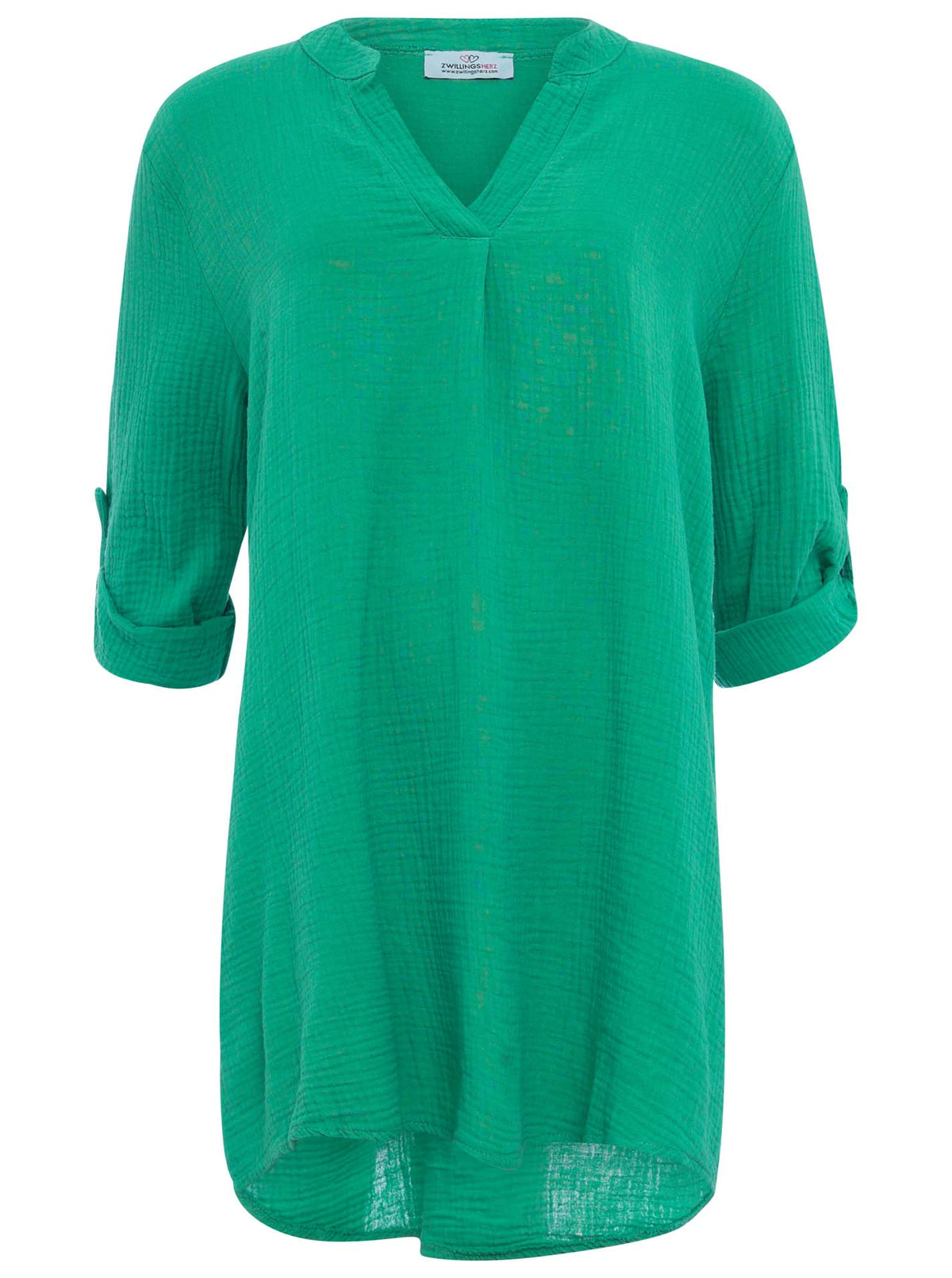 Zwillingsherz Musselin Kleid/Tunika - Grün