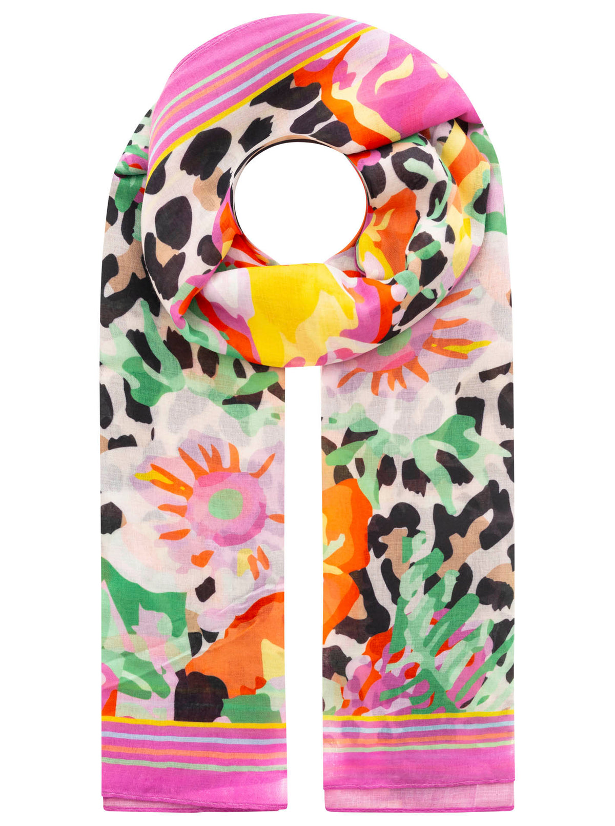 Zwillingsherz - Schal "Wild Tropical" - Orange/Pink/Blau