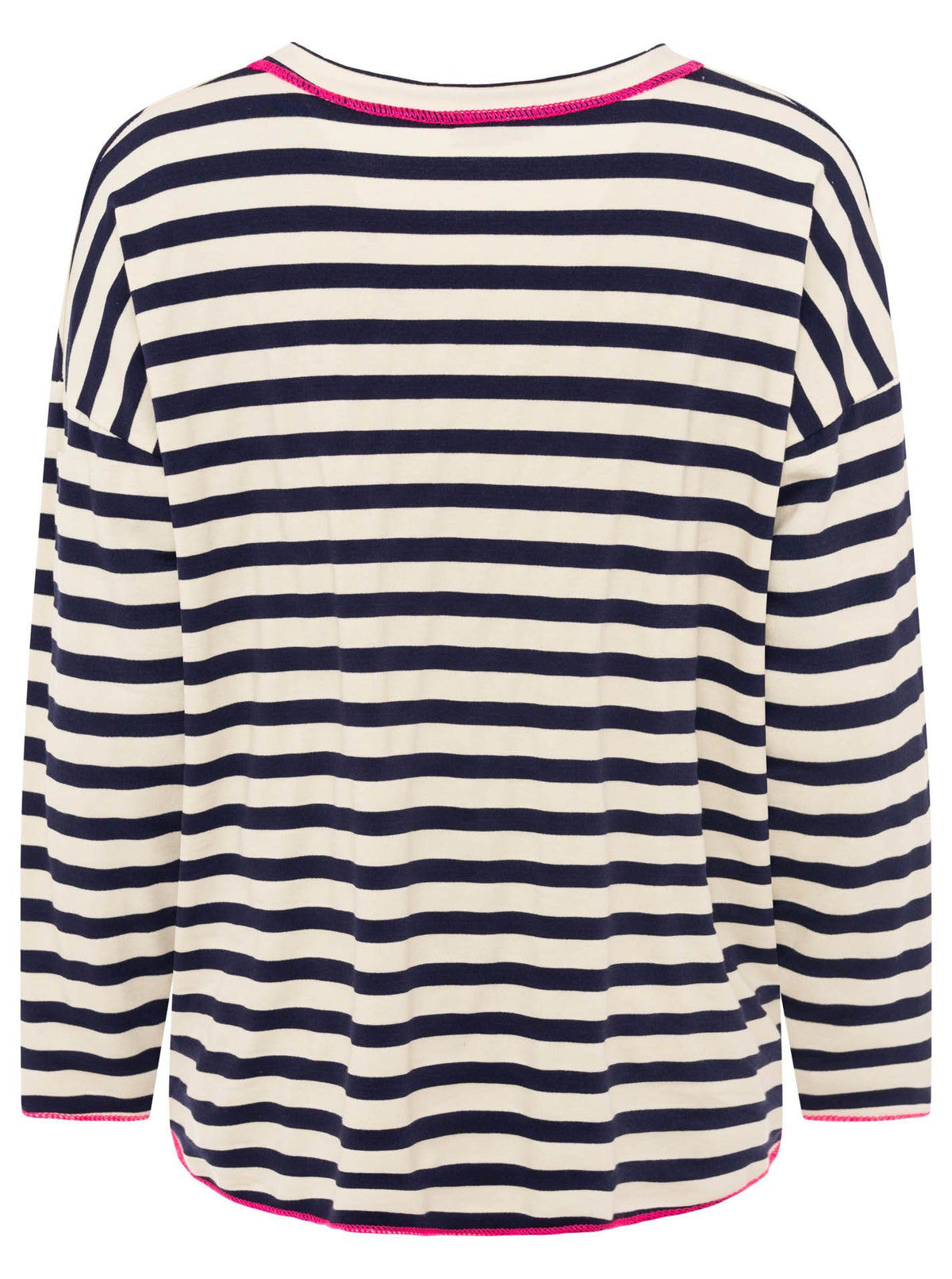 Zwillingsherz - Sweatshirt V-Neck "Streifen & Jersey" - Marine