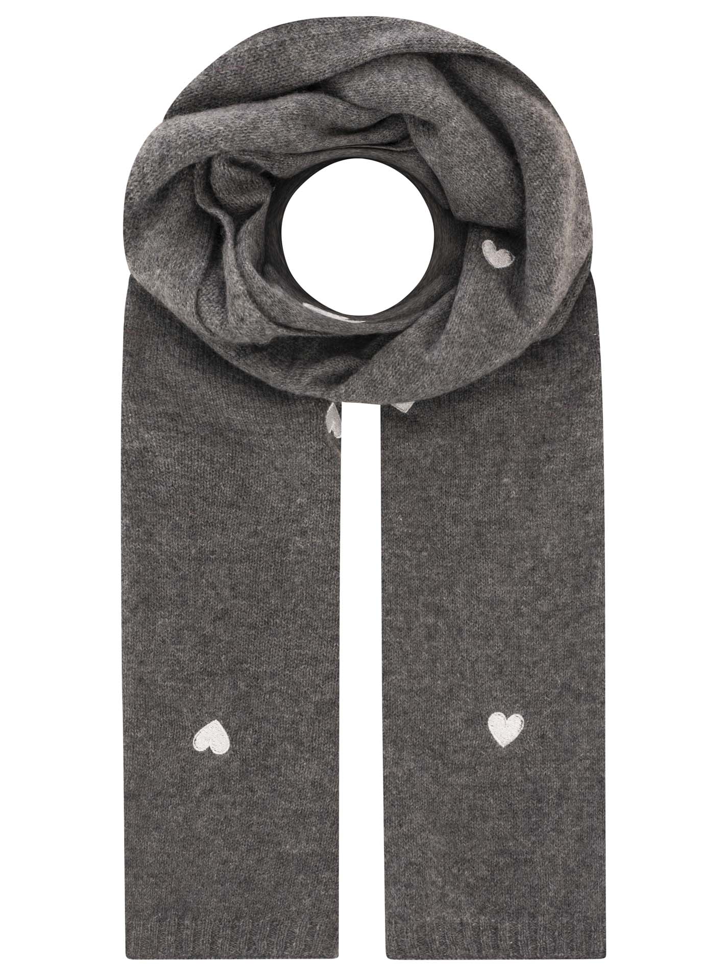 Zwillingsherz 100% Cashmere Schal "Herzchen" - Mittelgrau