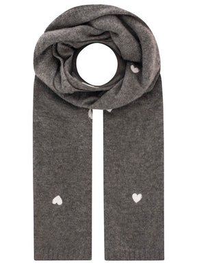 Zwillingsherz 100% Cashmere Schal "Herzchen" - Mittelgrau