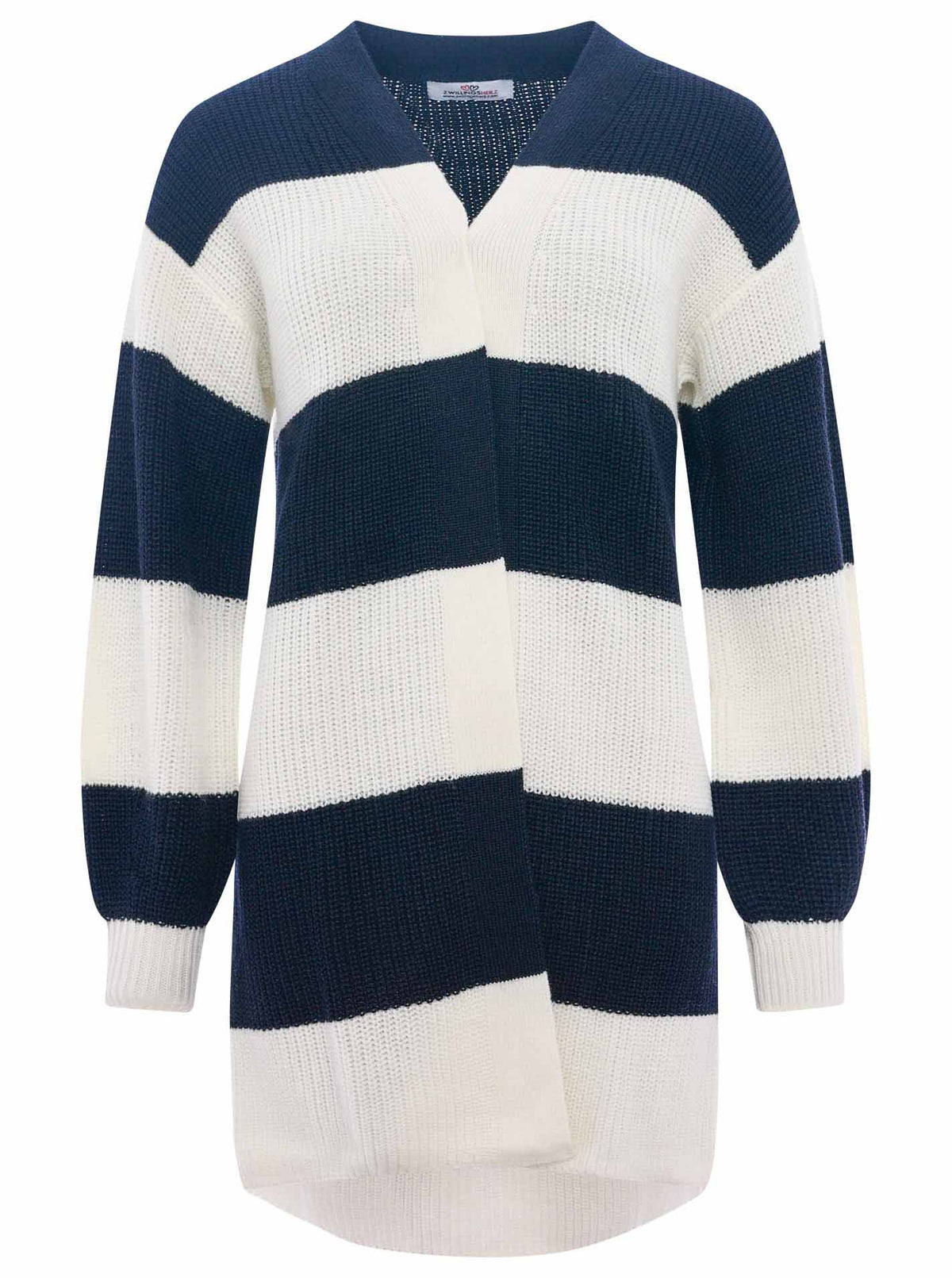 Zwillingsherz - Hochwertiger Cardigan Streifen Katja - Dunkelblau/Weiß